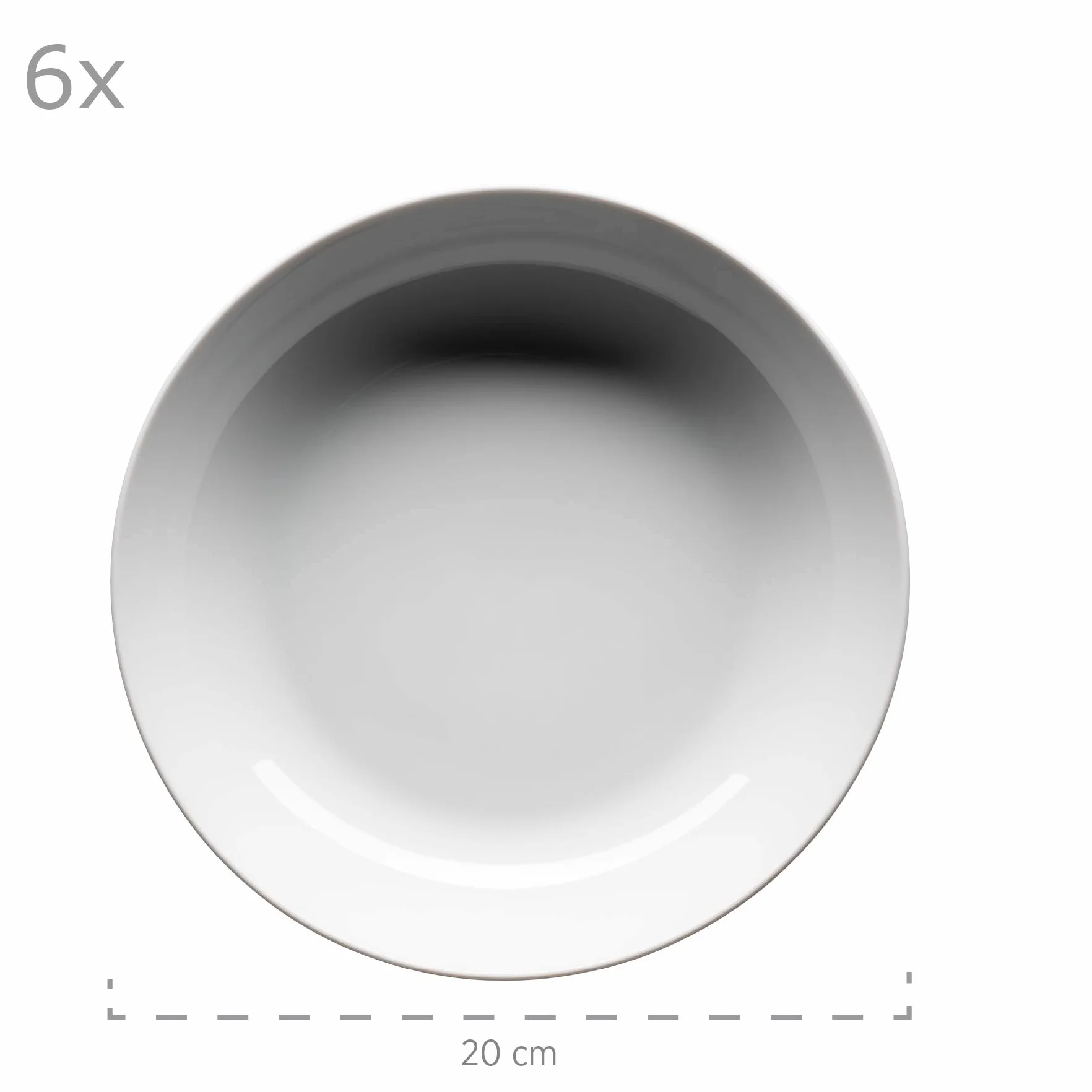 Mäser Barca zestaw talerzy dla 6 osób, 12-częściowy serwis stołowy, porcelana, biały