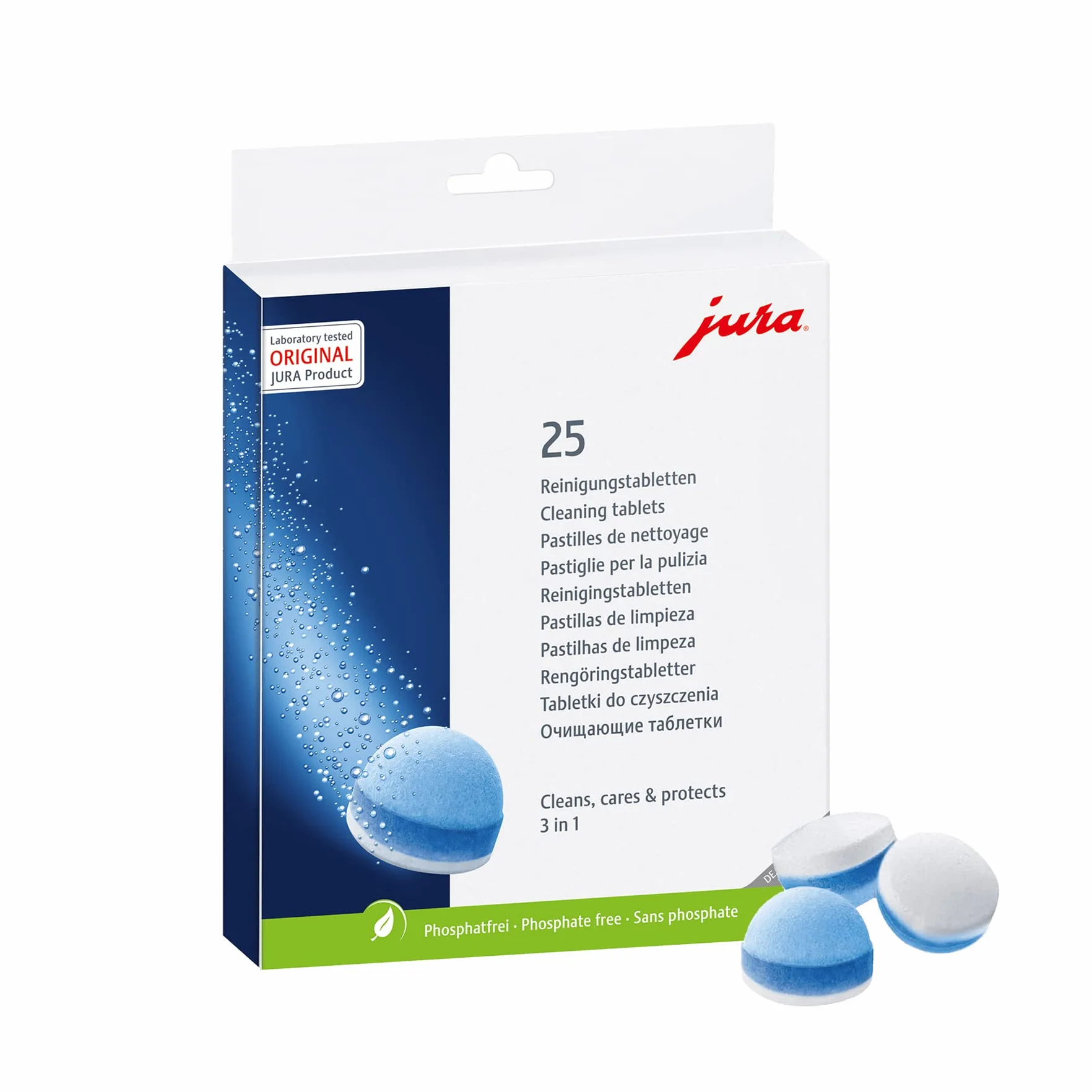 Jura 3-fazowe tabletki czyszczące do w pełni automatycznych ekspresów do kawy, 25045