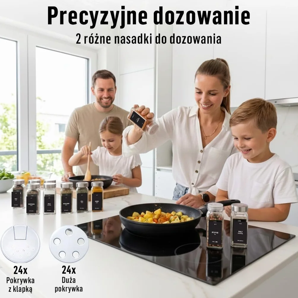 Deco haus® Słoiczki na Przyprawy z Nakrętką Zestaw 24 sztuk 120 ml 10,5 x 4,3 cm