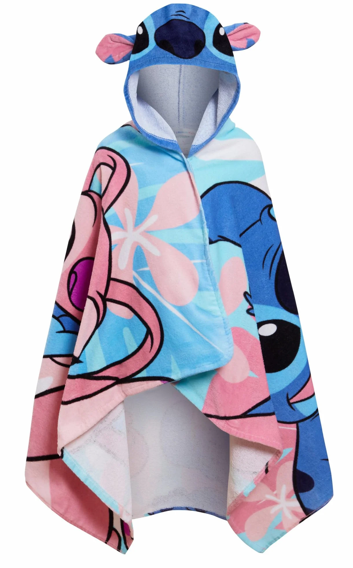 Ręcznik z kapturem Disney Stitch Angel Poncho 100% bawełny Ręcznik plażowy dla dzieci Ręcznik kąpielowy Szlafrok kąpielowy dla dzieci
