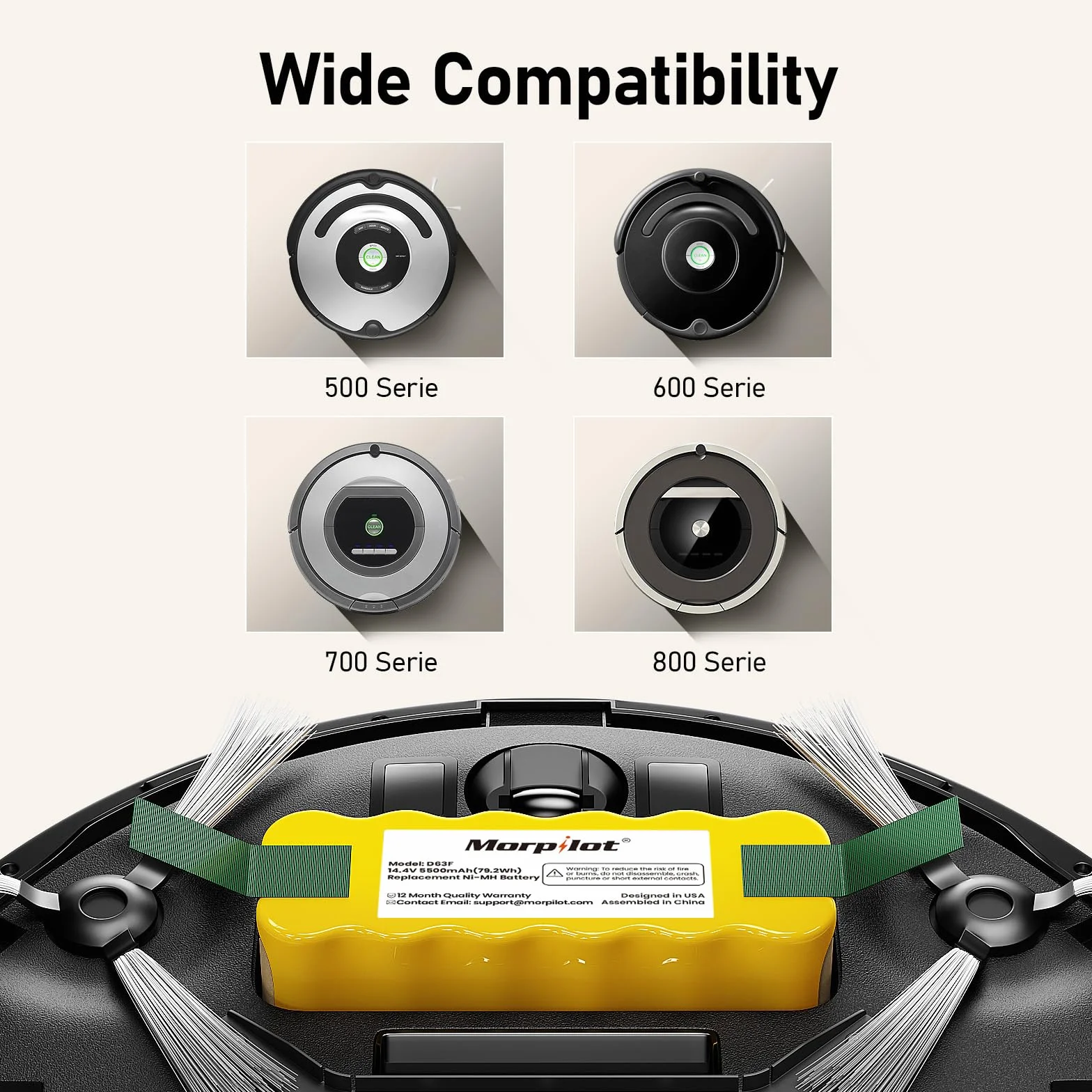 4050mAh Ni-MH Odpowiedź Bateria do iRobot Roomba 500 600 700 800 Series 530 531 532 535 536 540 550 552 560 570 580 595 620 650 666 0 7600 770 780 790 870, ze szczotkami, śrubami i śrubokrętem