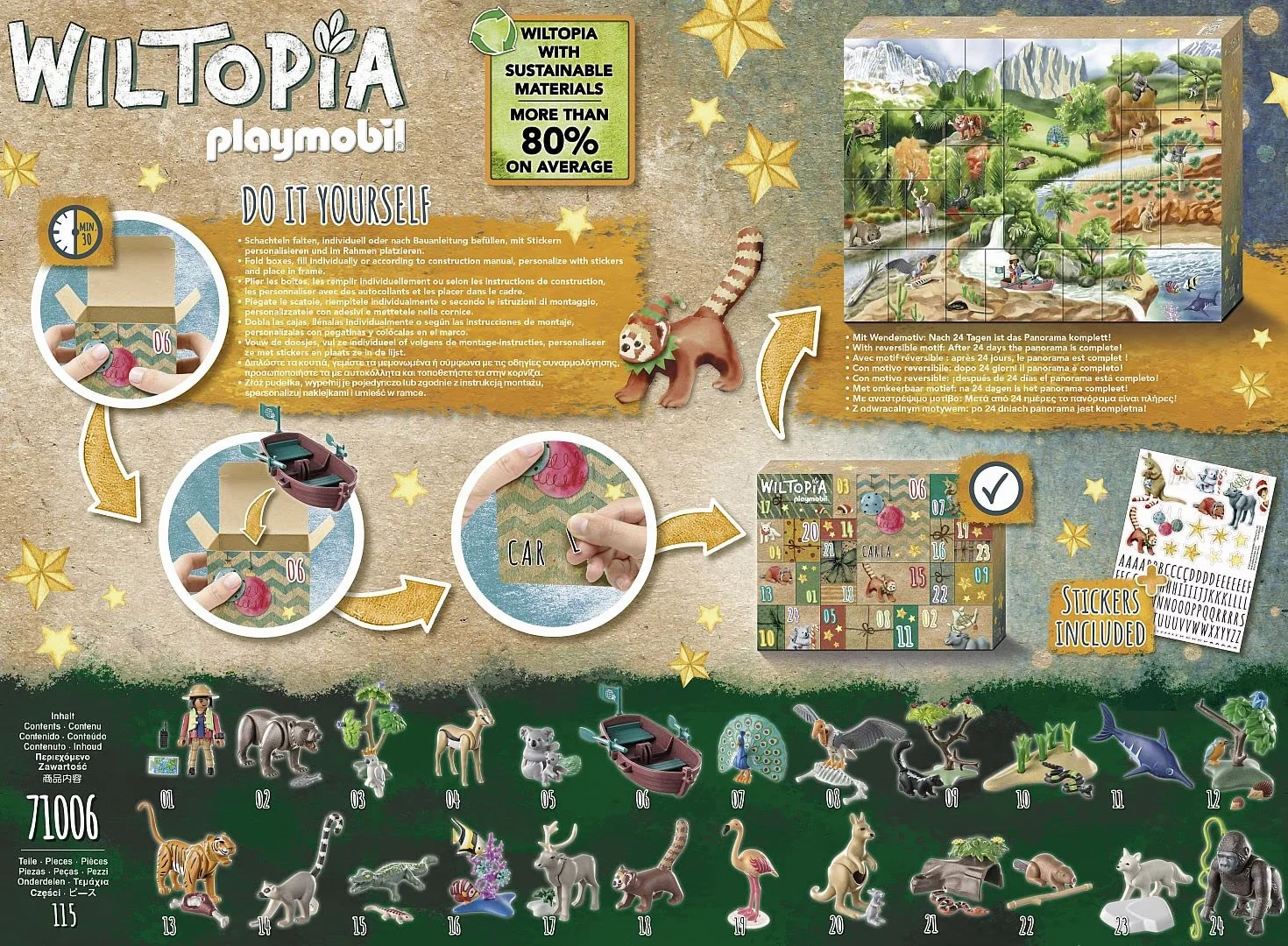 PLAYMOBIL Wiltopia 71006 Kalendarz DIY Podróż po świecie zwierząt od 4 lat