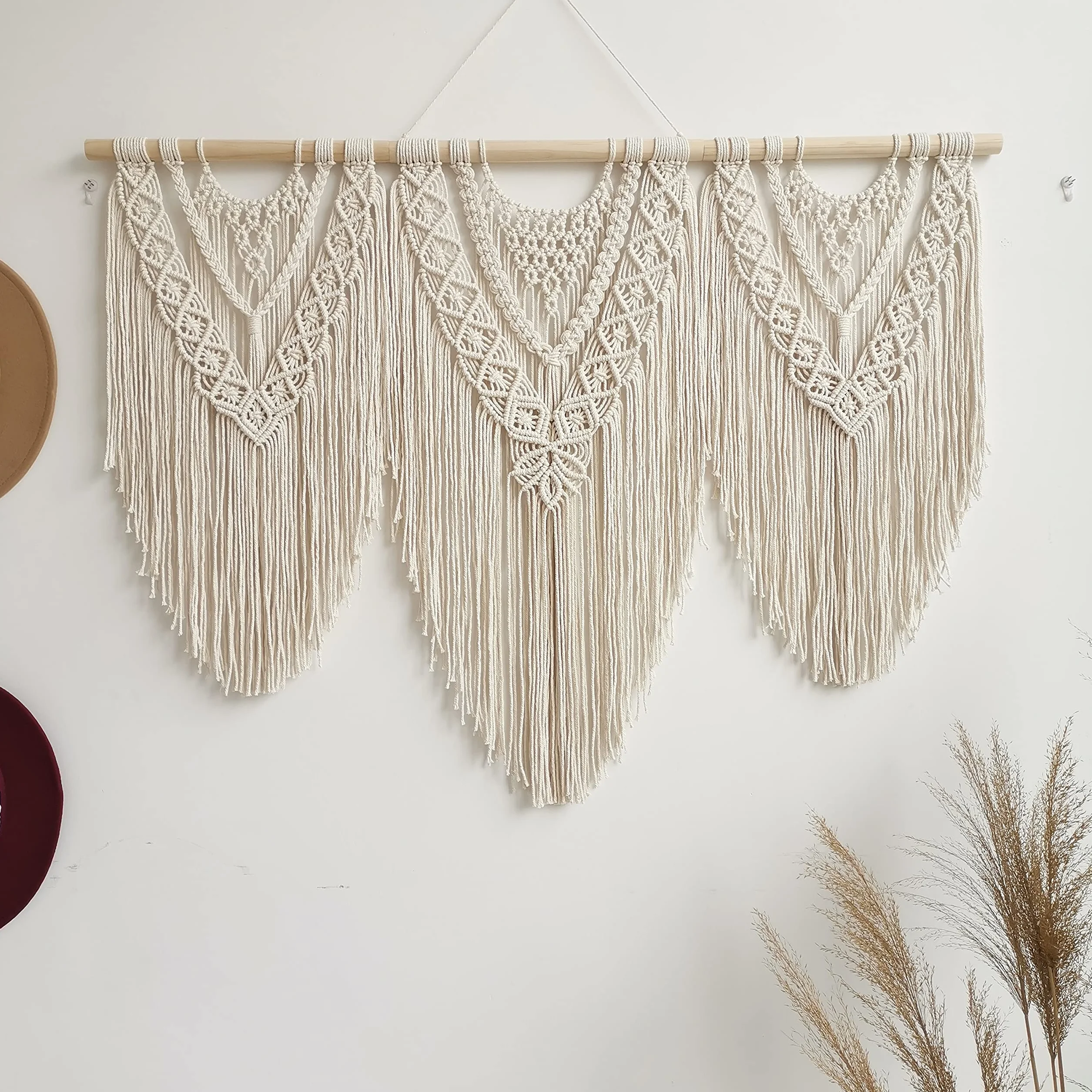 Makrama dekoracja ścienna boho 110 cm x 82 cm tkany gobelin