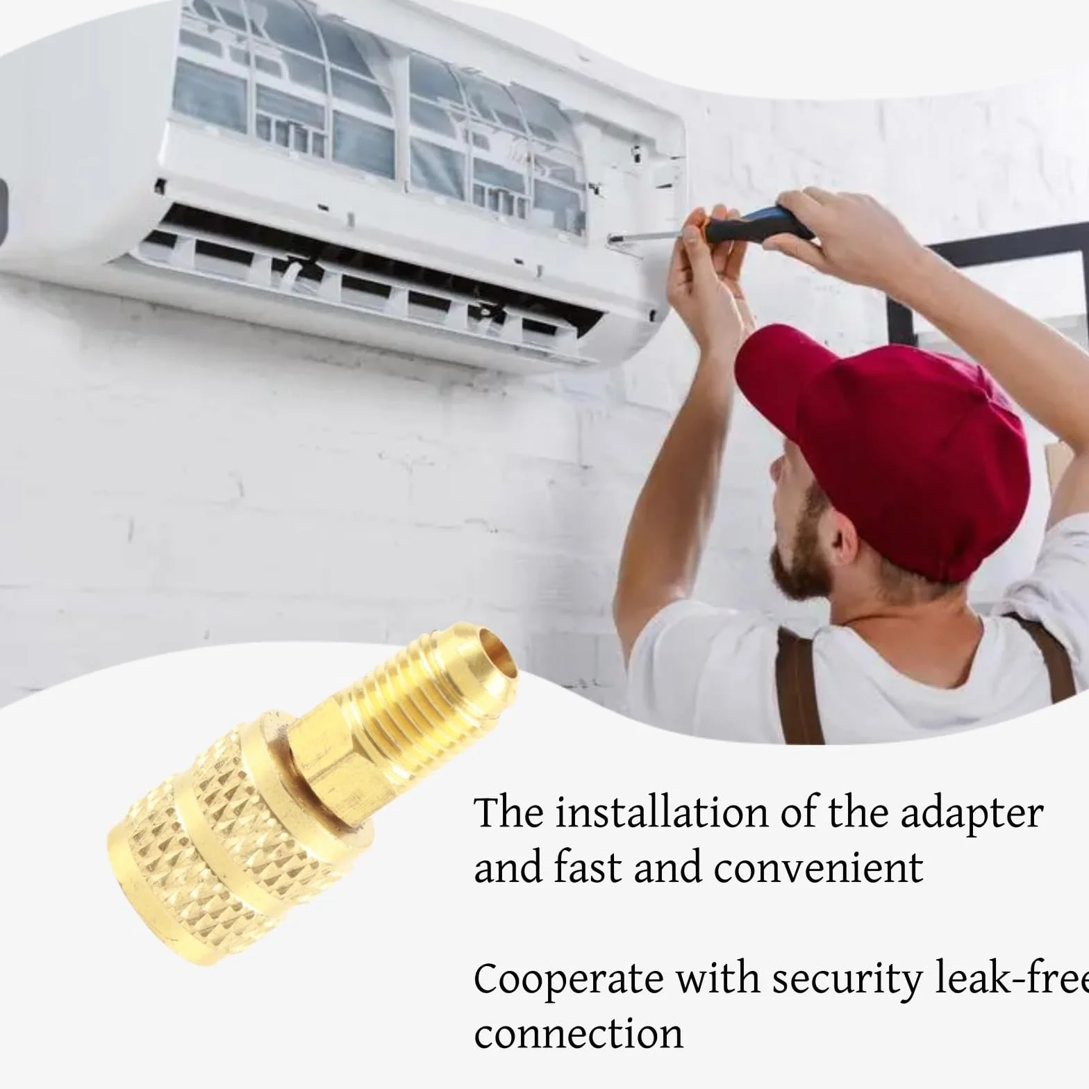 Adapter R410a, A/C 1/4 cala na gniazdo 5/16 cala adapter SAS, odpowiedni do systemów klimatyzacji R410a, serwisów HLK i chłodzenia, stabilna wydajność (łącznik spodni)