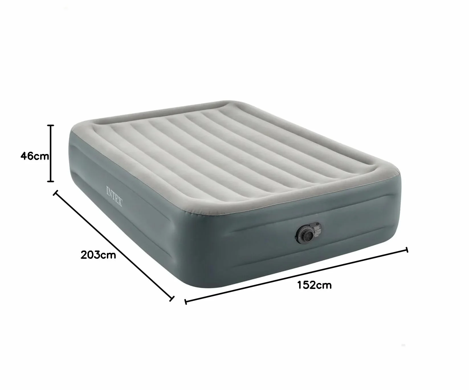 Dwuosobowy Materac Dmuchany 152x203x46 cm łóżko pompka 220V INTEX 64126ND