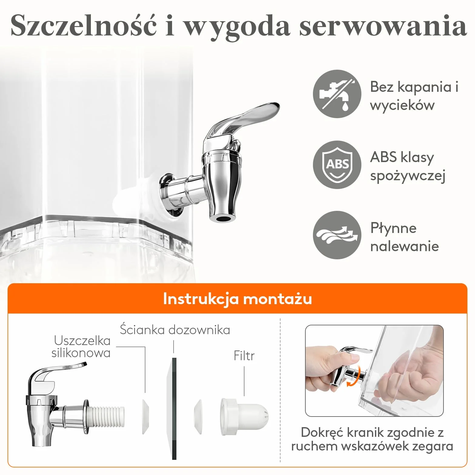 Lifewit Dozownik Napojów 6L z Kranikiem, Zestaw 2 Plastikowe Dzbanki do Koktajli, Soków i Lemoniady