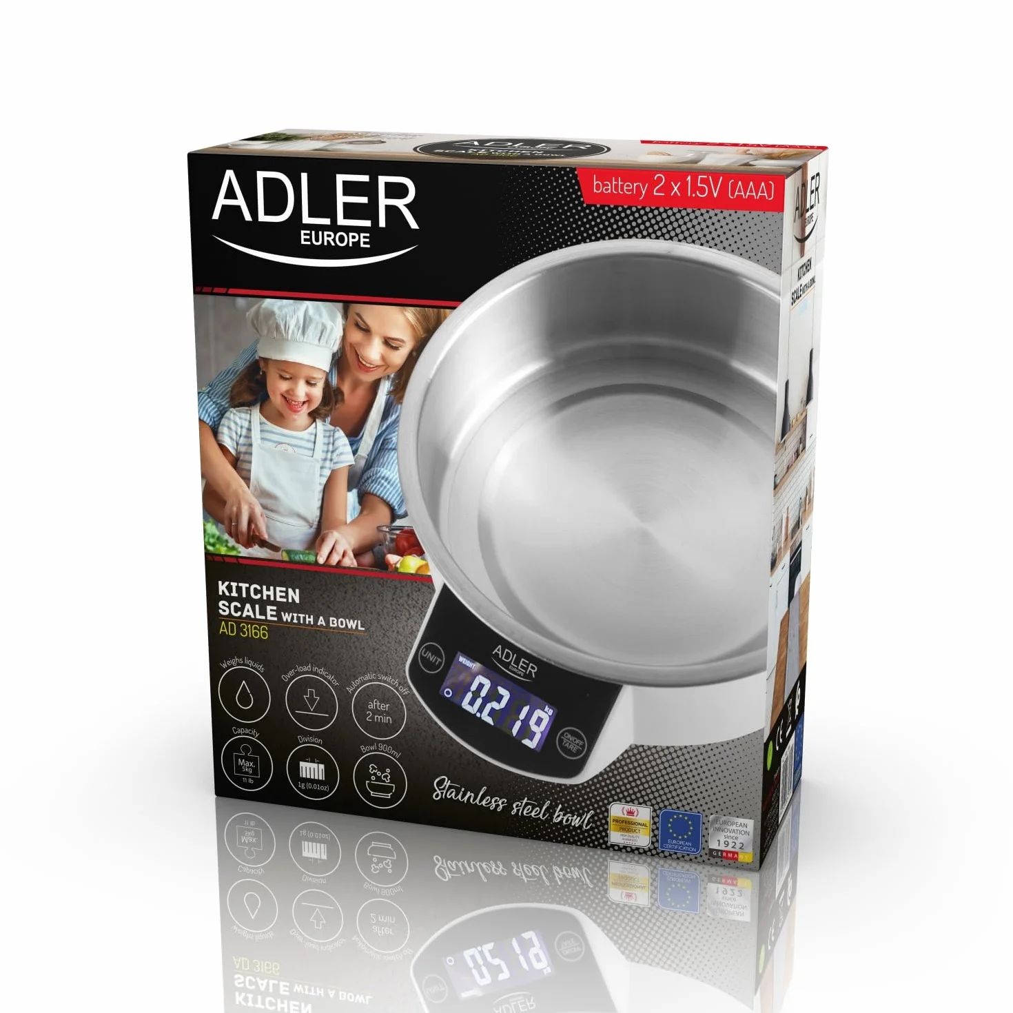 ADLER EUROPE 3166 Waga kuchenna z misą