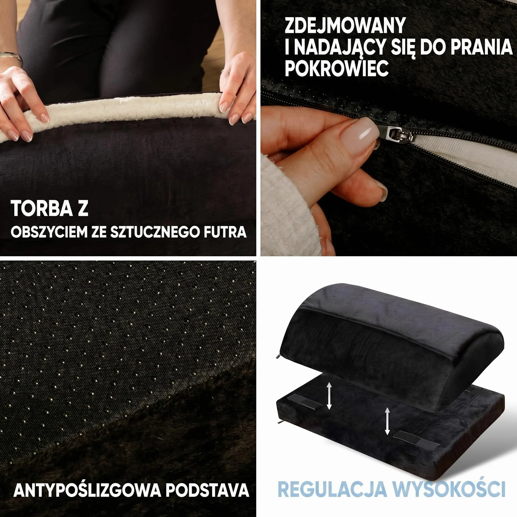 Björn&Schiller ergonomiczny podnóżek pod biurko regulowana wysokość poduszka na nogi z kieszenią