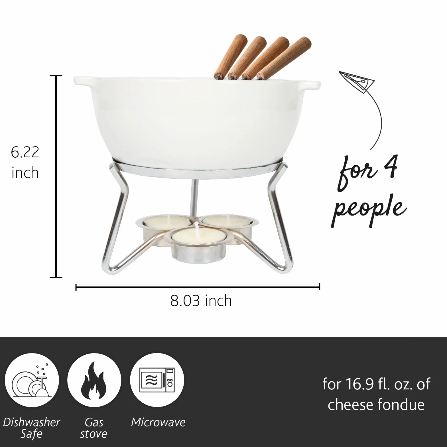 Boska Party Zestaw do fondue Ceramika Biały 750 ml