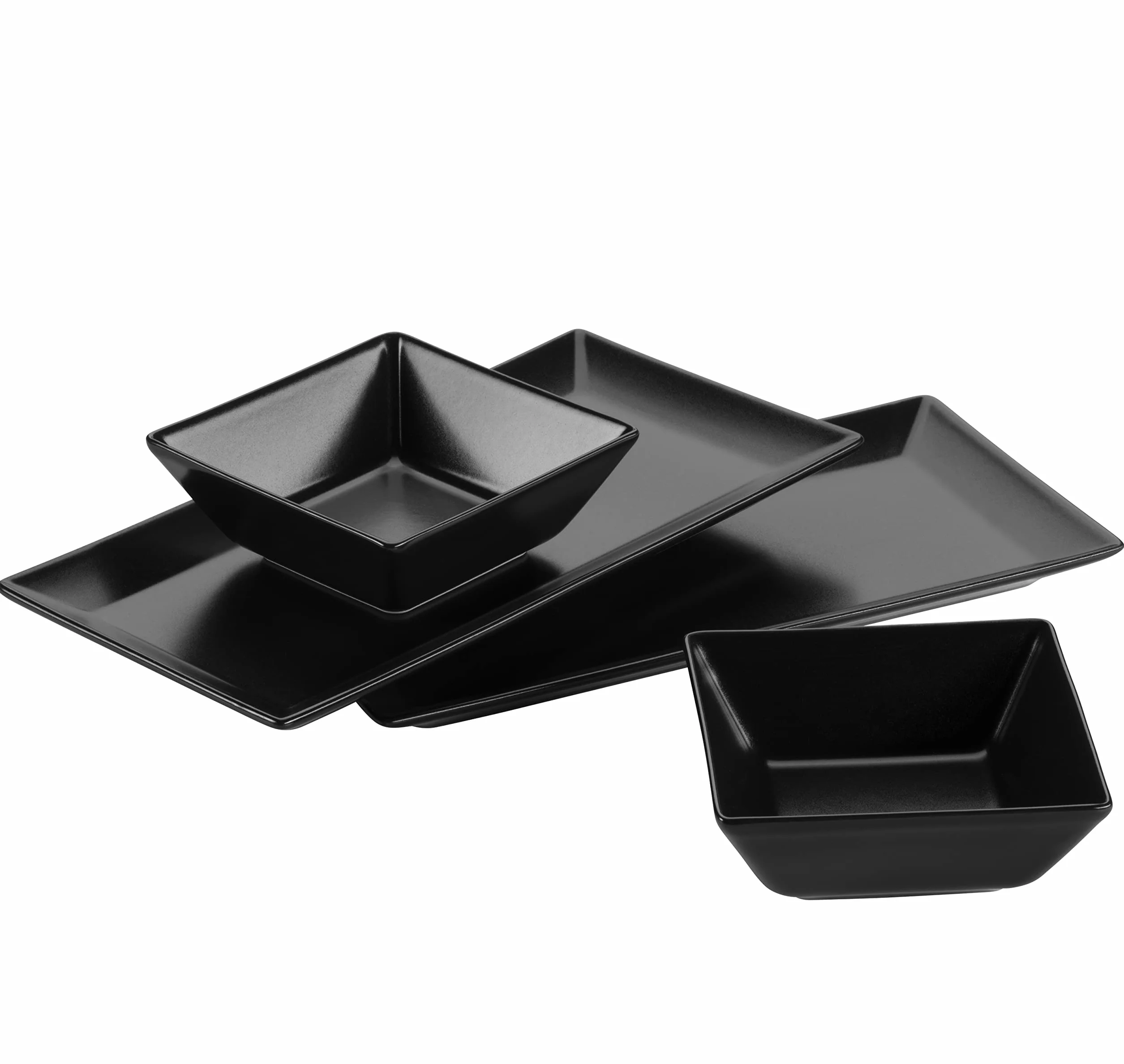 Mäser Prostokątne Talerze i Miseczki Czarny 13x13x4.8 cm 30x15 cm