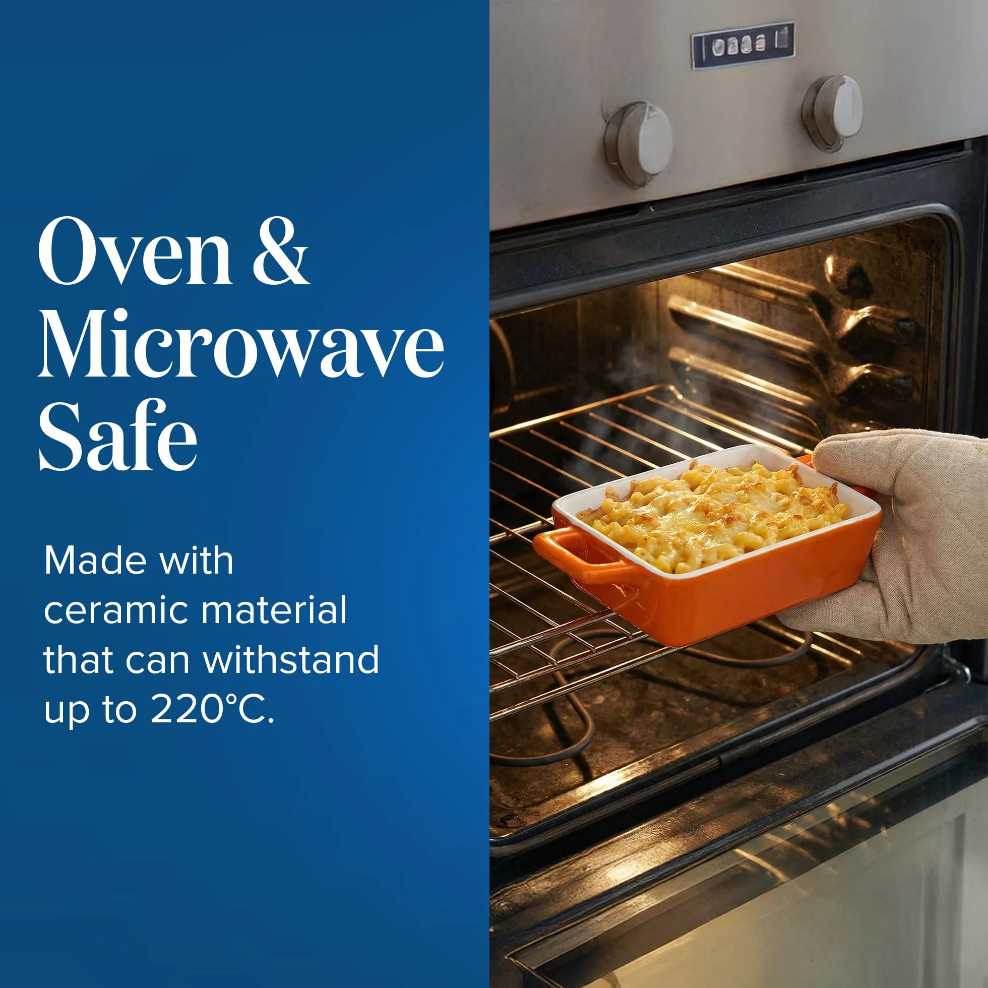 Zestaw 4 małych ceramicznych naczyń prostokątnych do lasagne i terrine, naczynie do piekarnika, zmywarka
