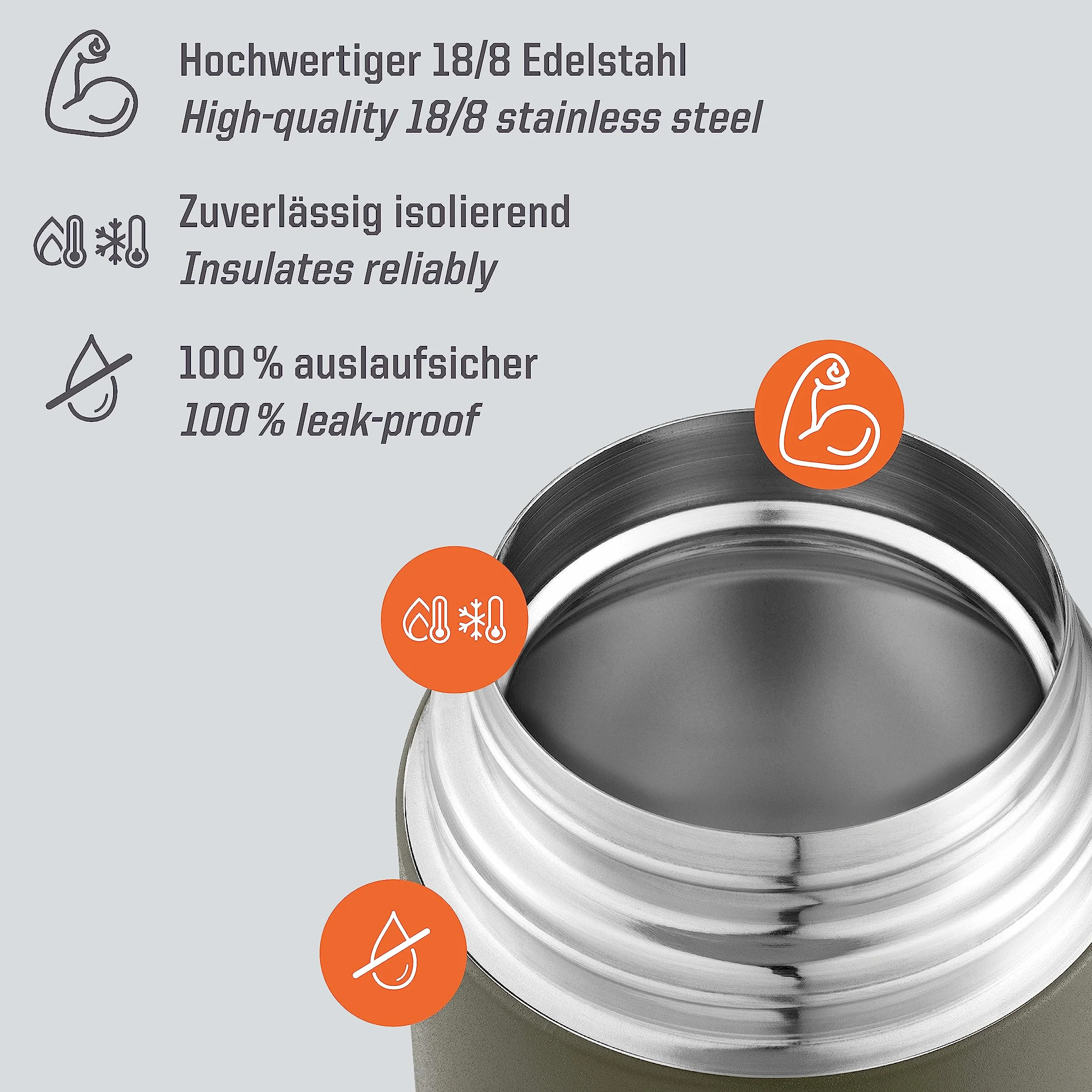Esbit Compagnie GmbH FJ500ML-OG pojemnik termiczny, stal nierdzewna, oliwkowy zielony, 500 ml