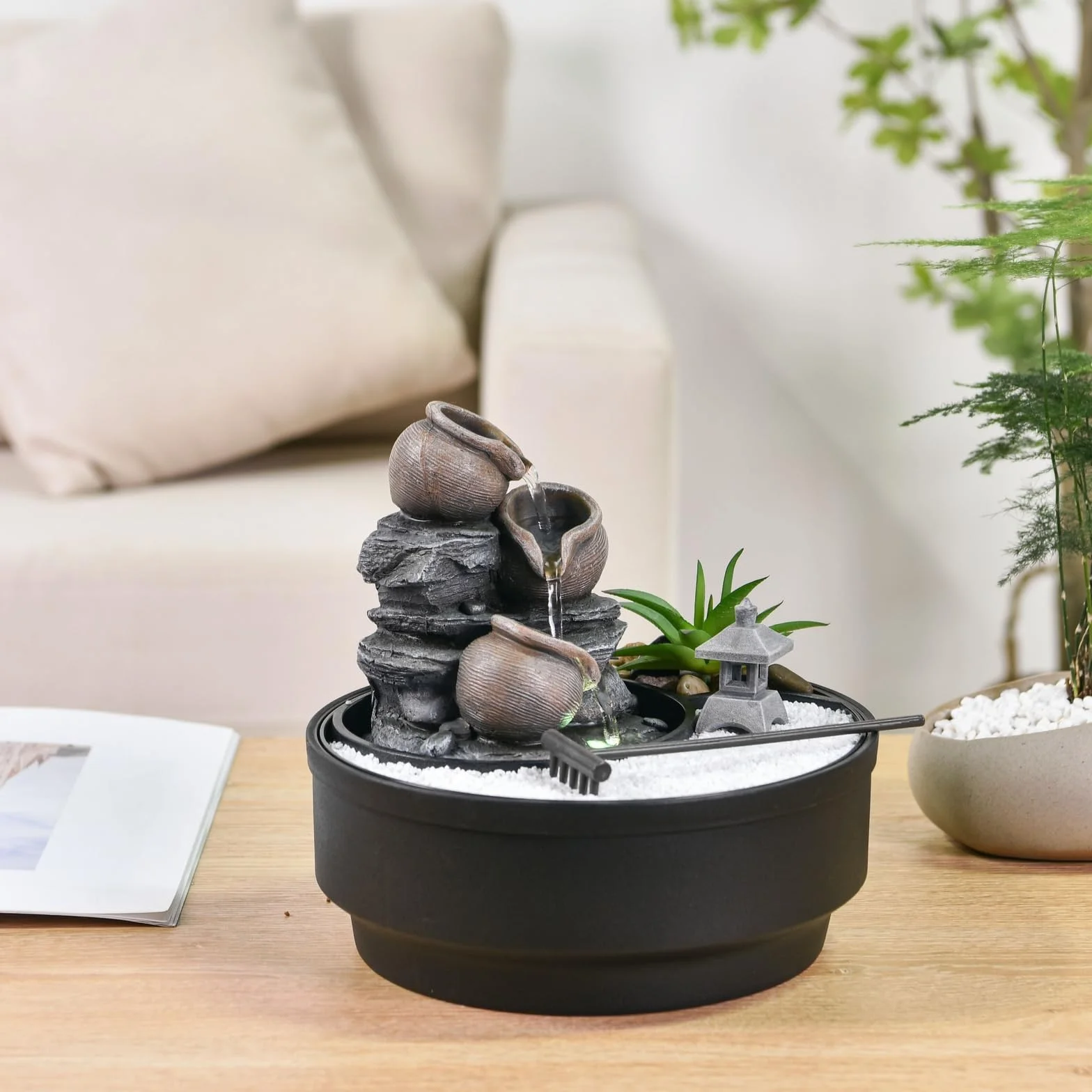 Fontanna ogrodowa Zen Oasis Zen'Light LED kolorowe światło H21 cm