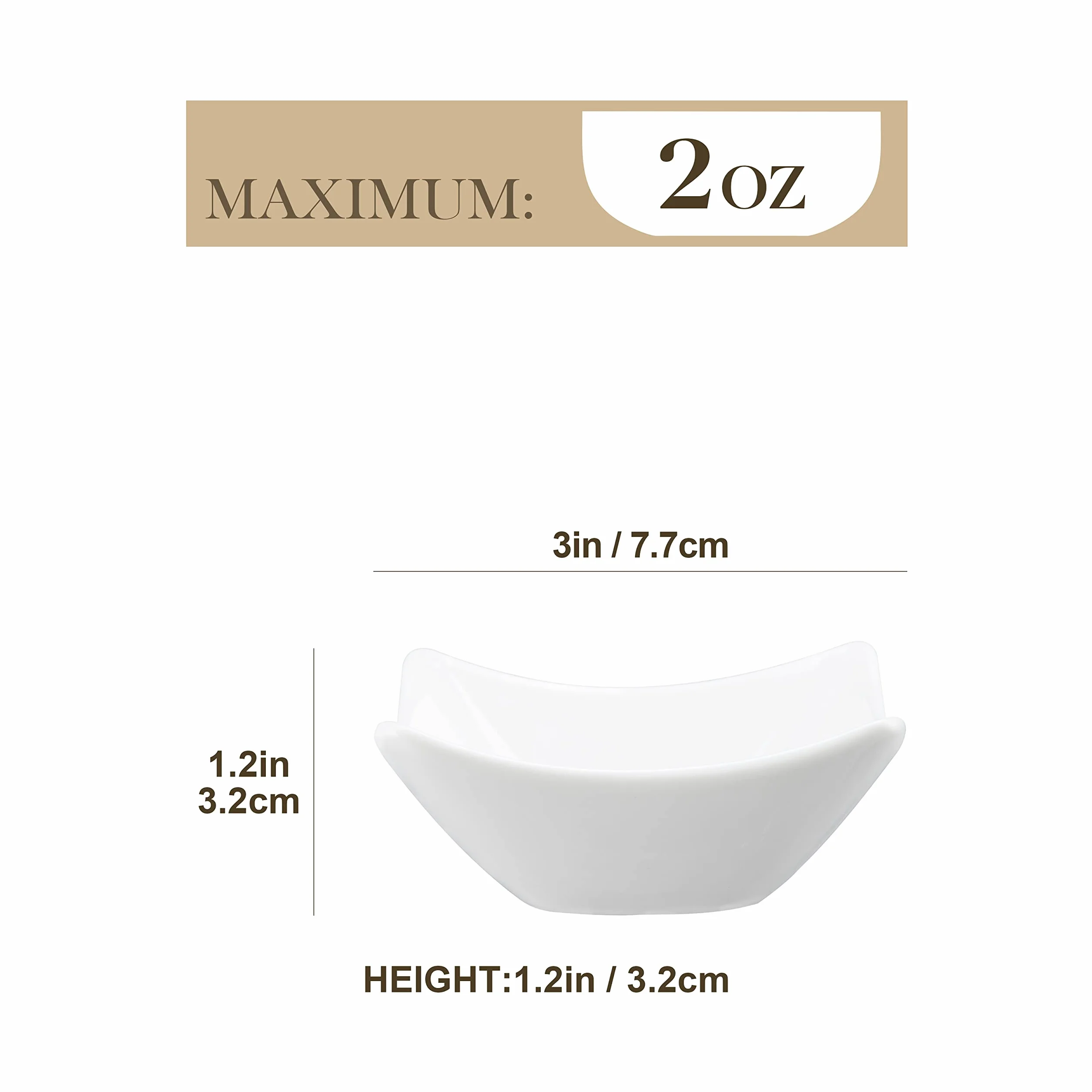 MALACASA Ramekins Porcelanowe 60 ml 12 Szt. Kość Słoniowa
