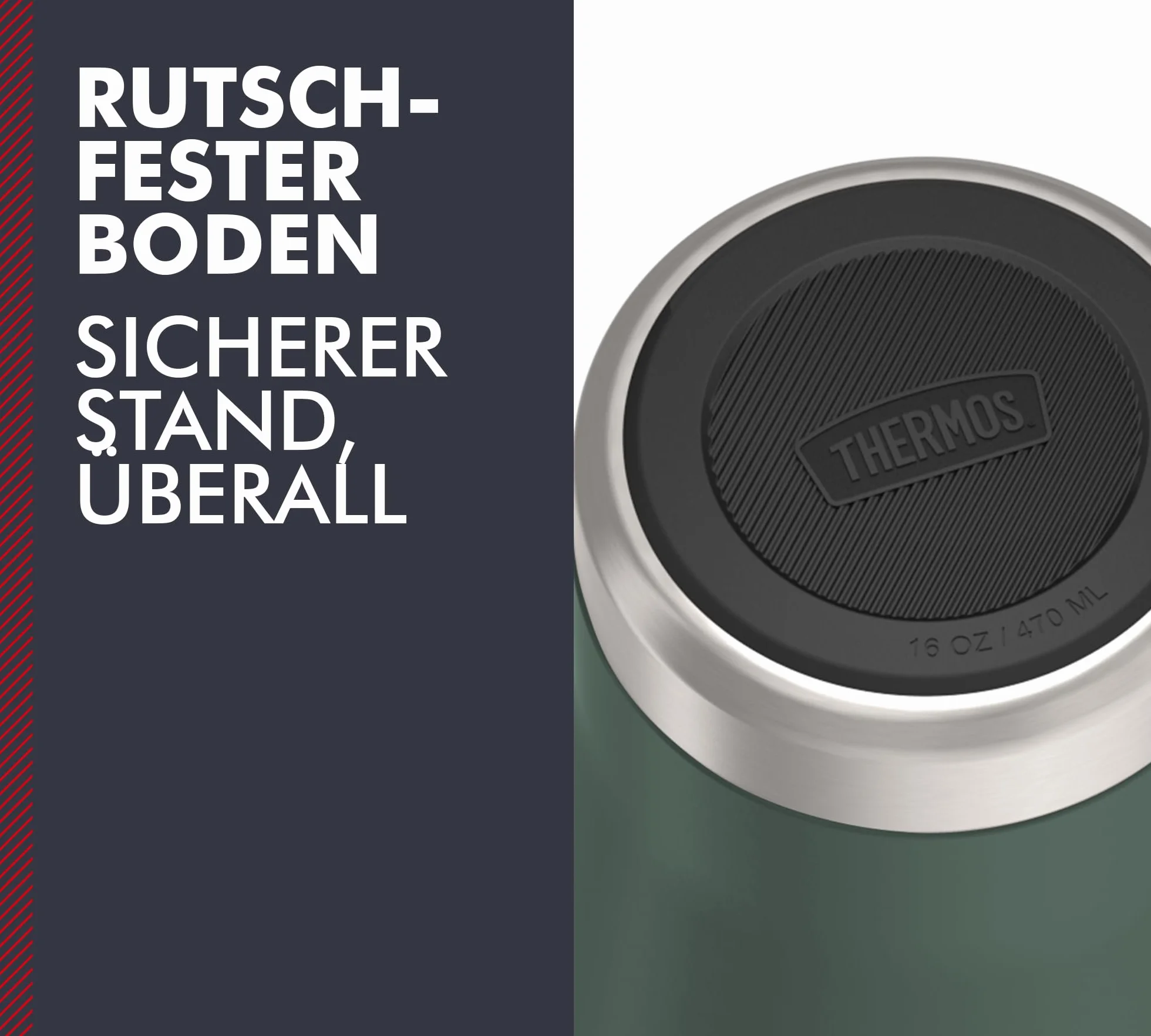 Thermos ICON MUG kubek termiczny 0,47 l, zielony/leśny mat, kubek termiczny 470 ml, kubek do kawy na wynos ze stali nierdzewnej, kubek izolacyjny, 7 h gorący/zimno 22 h, nadaje się do mycia w