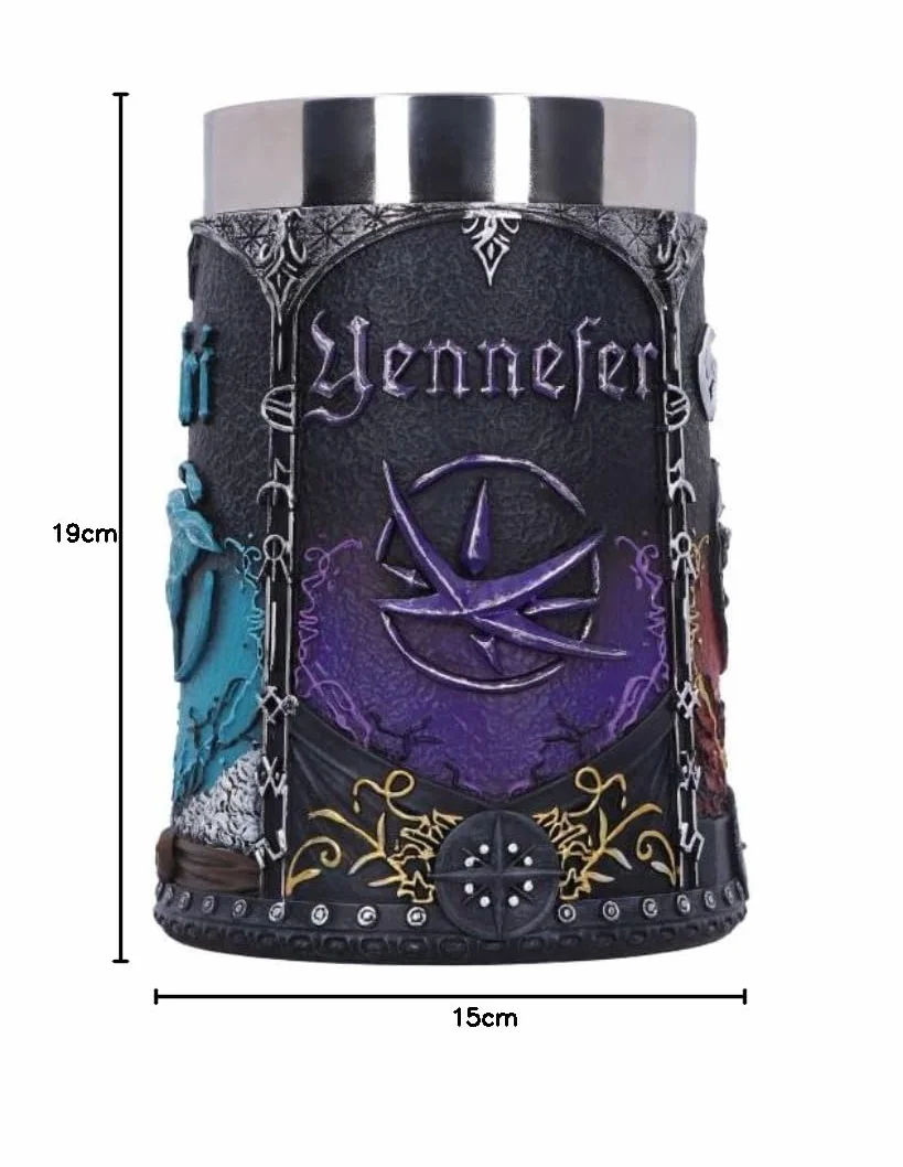 Nemesis Now Oficjalnie licencjonowany kufel Wiedźmina Trójcy, czarny, 15,5 cm