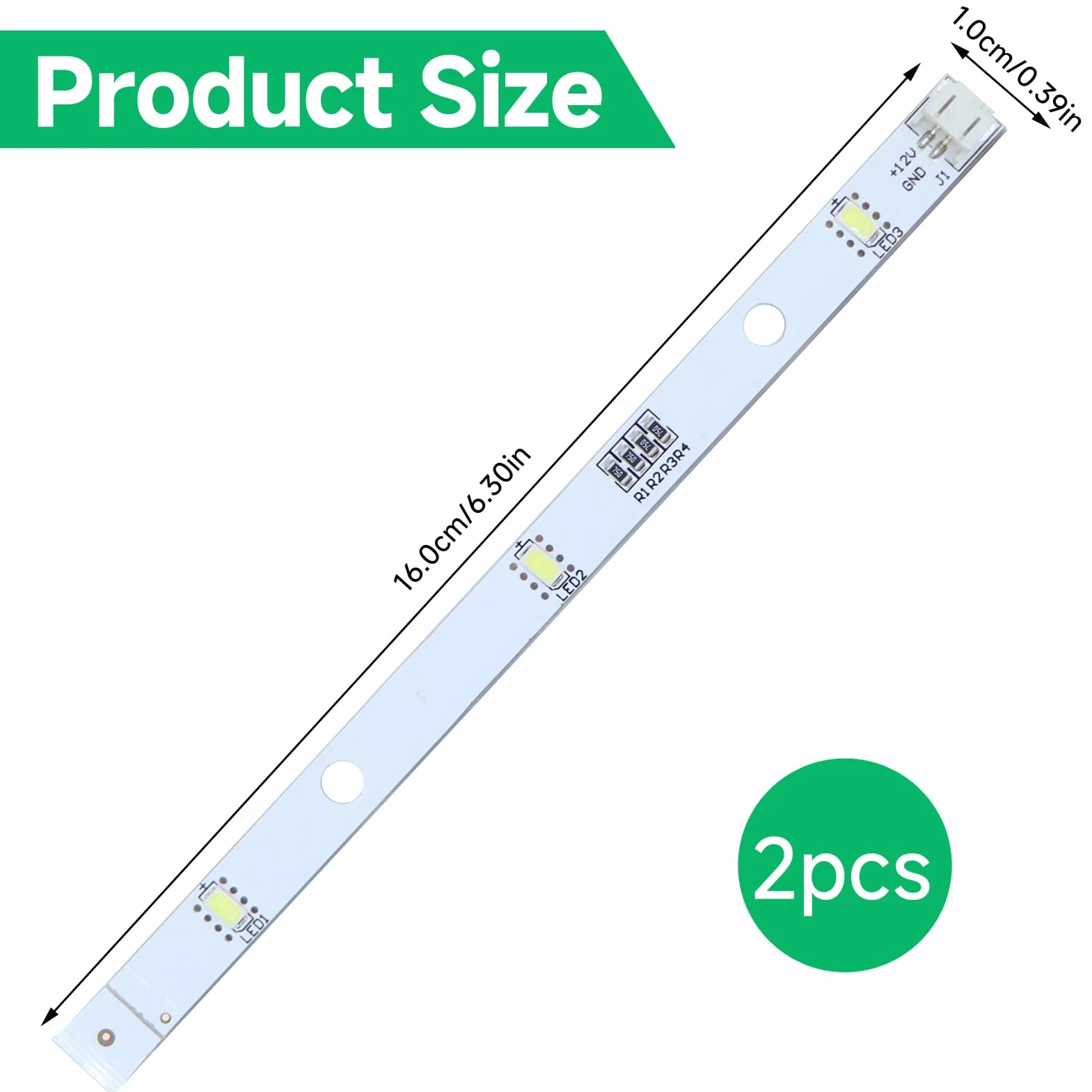 1629348 listwa świetlna LED, 2 sztuki, białe światło, do zamrażarki, kompatybilna z listwą świetlną do lodówek Rongsheng 1629348