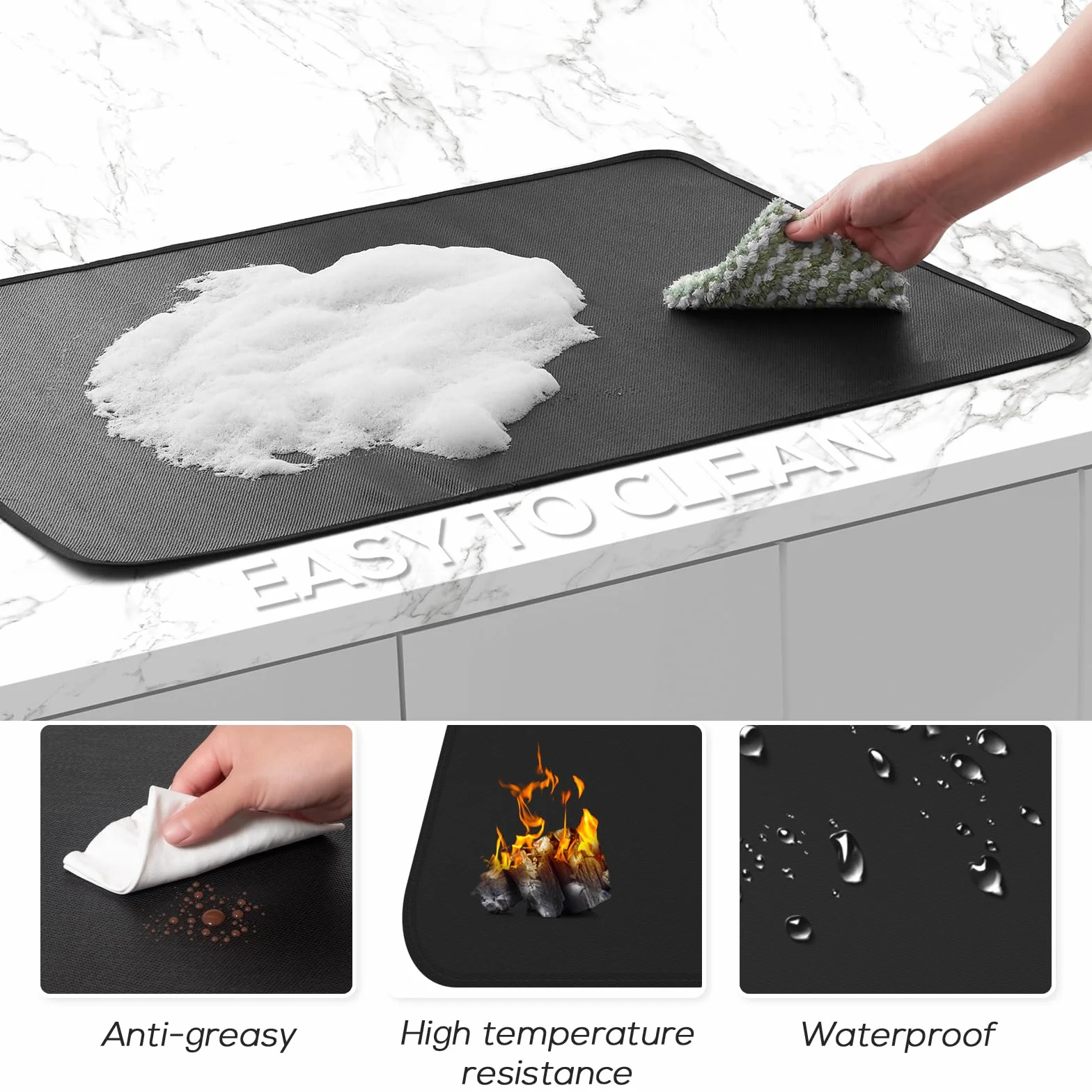 FLASLD Ognioodporne pokrywki na kuchenkę 53×91 cm szklana osłona ze szkła ceramicznego