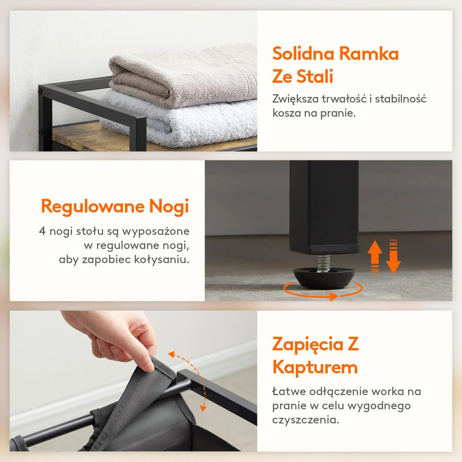 Lifewit Kosz na pranie 69 l z półką i podwójnie wysuwanymi workami, Czarny