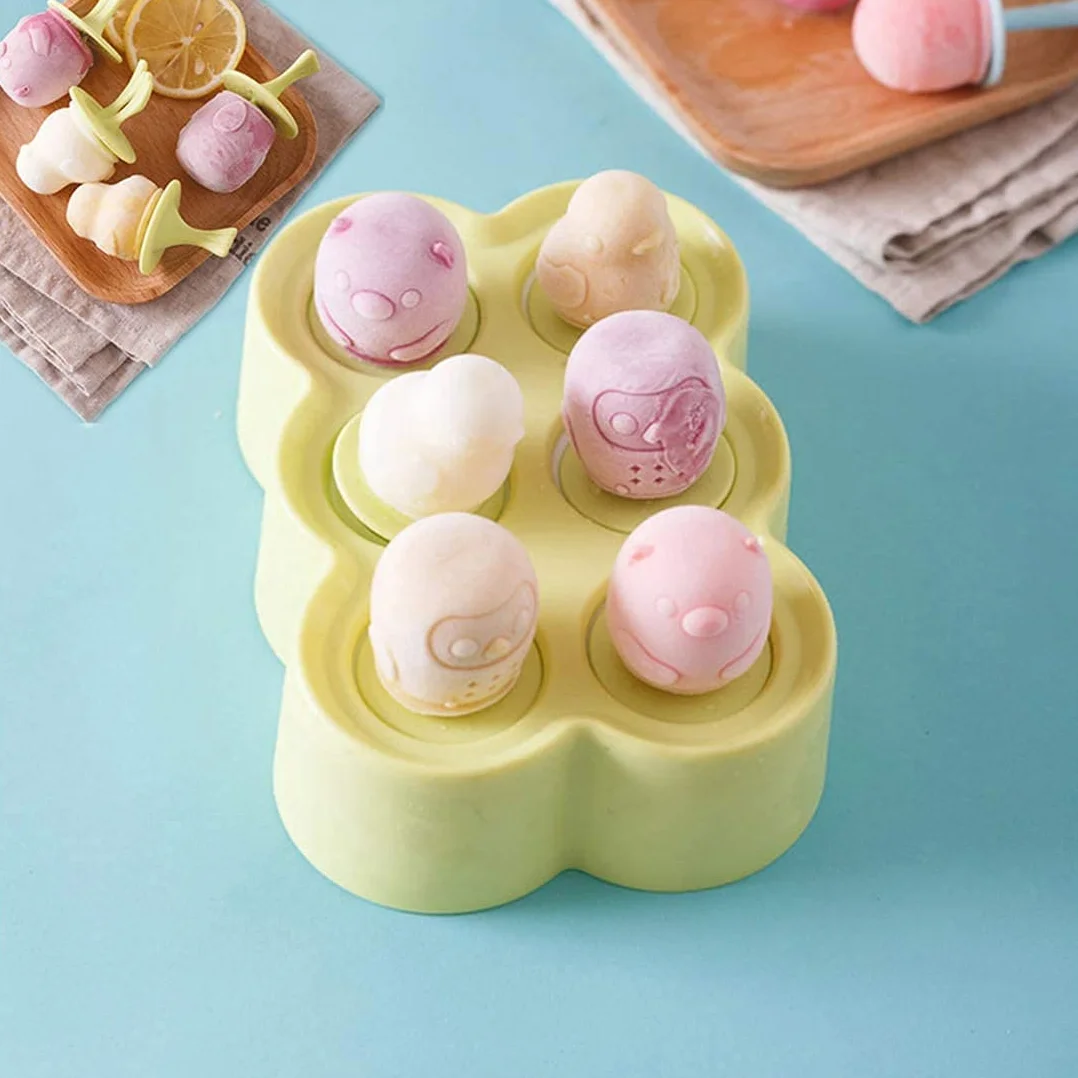 Foremki do lodów dla dzieci, 6 foremek do lodów na patyku, małe foremki do lodów popsicle, foremki do lodów szypułkowych, lizaki, mini foremki do lodów (zielone)