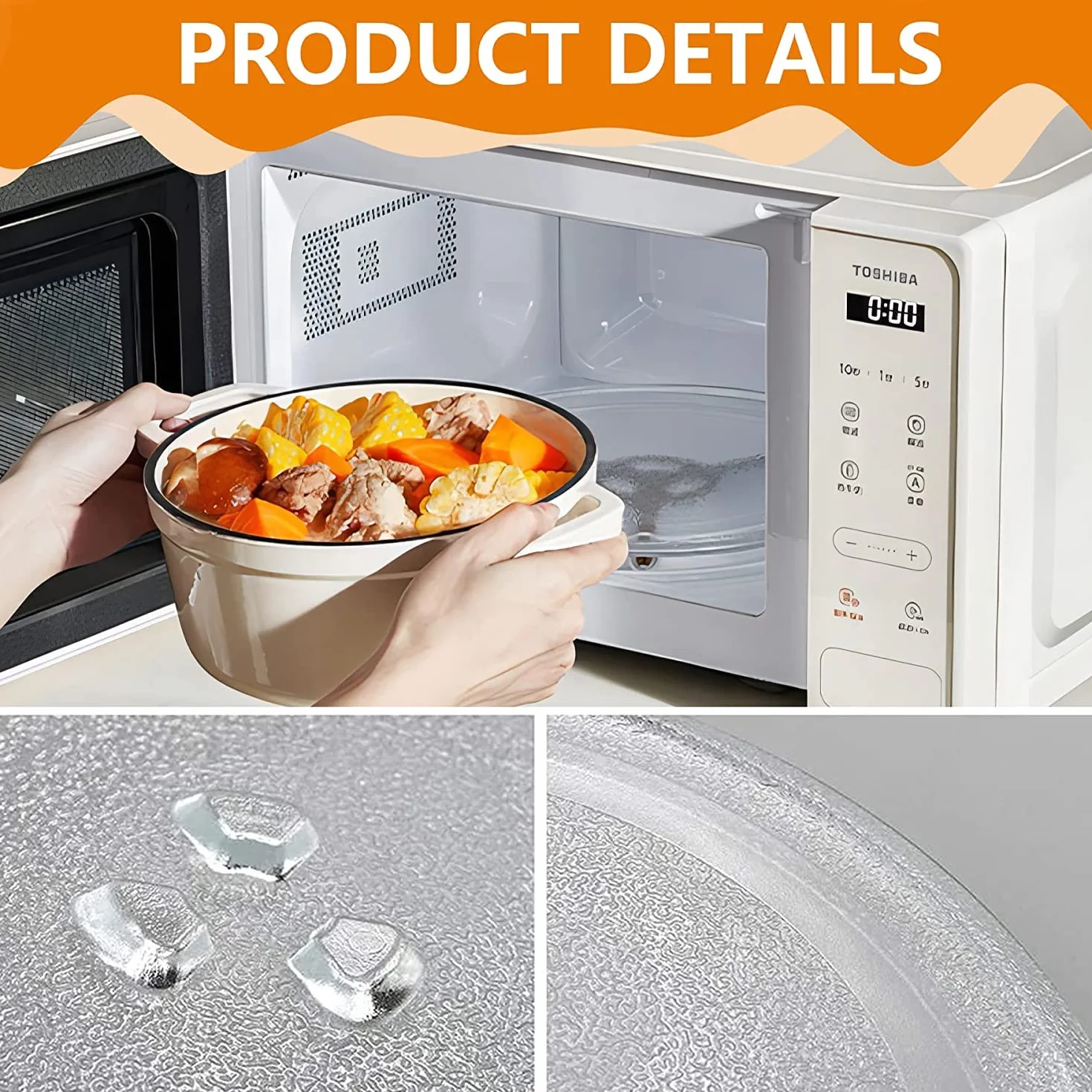 LEICHTEN Wymienny szklany talerz do kuchenki mikrofalowej 13 1/2" (34,3 cm) kompatybilny z Panasonic