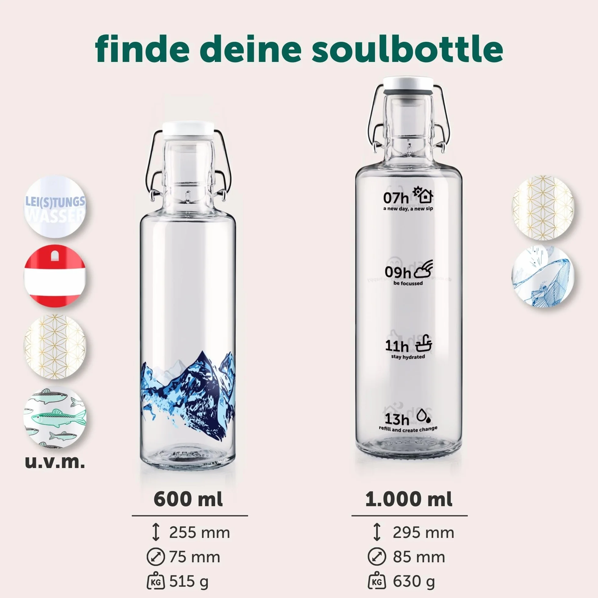 soulbottles Alpenblick wielokolorowy jeden rozmiar