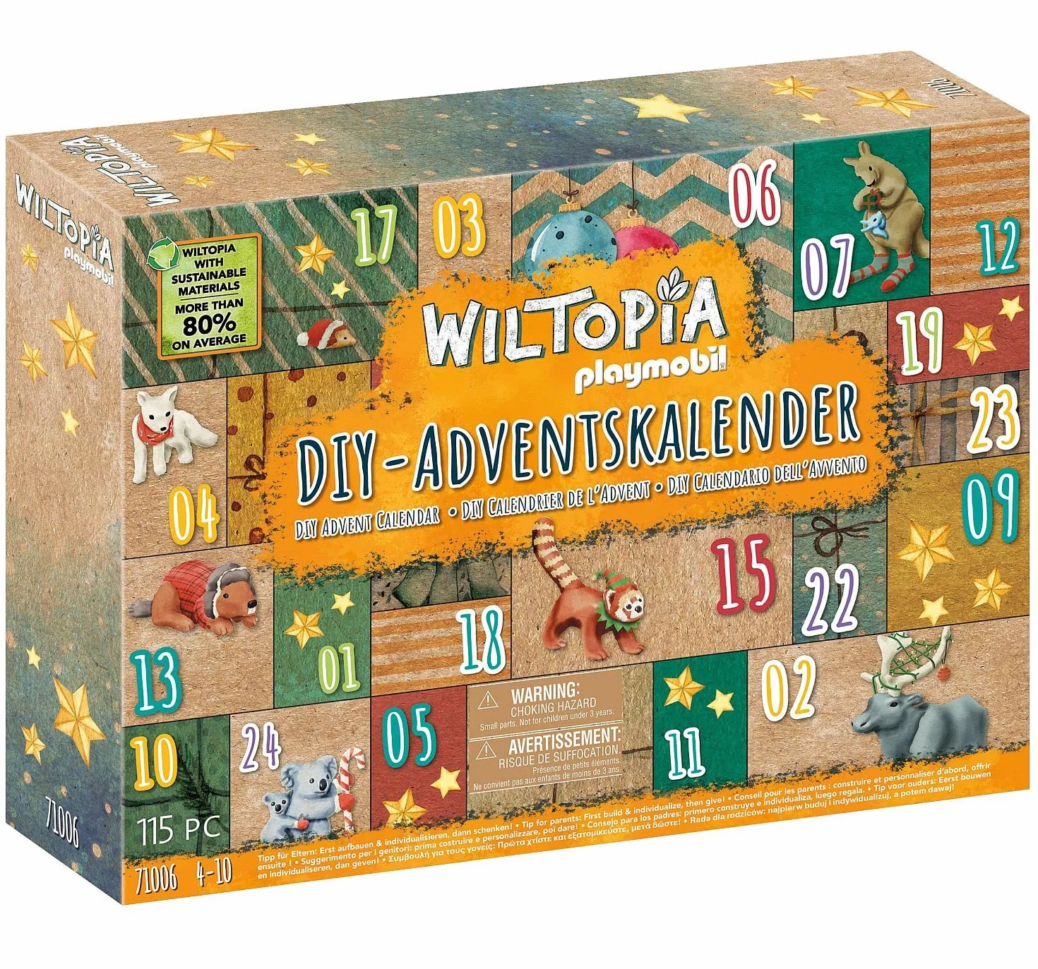 PLAYMOBIL Wiltopia 71006 Kalendarz DIY Podróż po świecie zwierząt od 4 lat