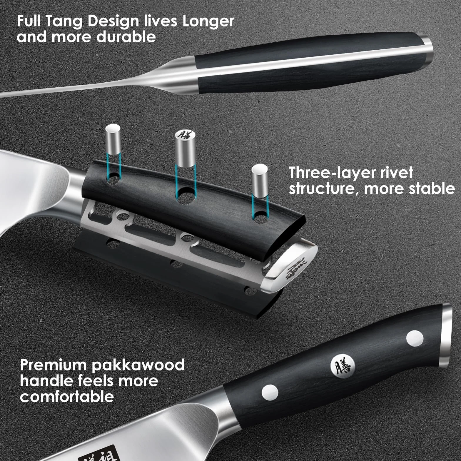 Nóż szefa kuchni Nóż kuchenny, Nóż szefa kuchni SHAN ZU Santoku Niemiecka stal nierdzewna Ostre ostrze noża 18cm Ergonomiczny uchwyt Pudełko na prezent