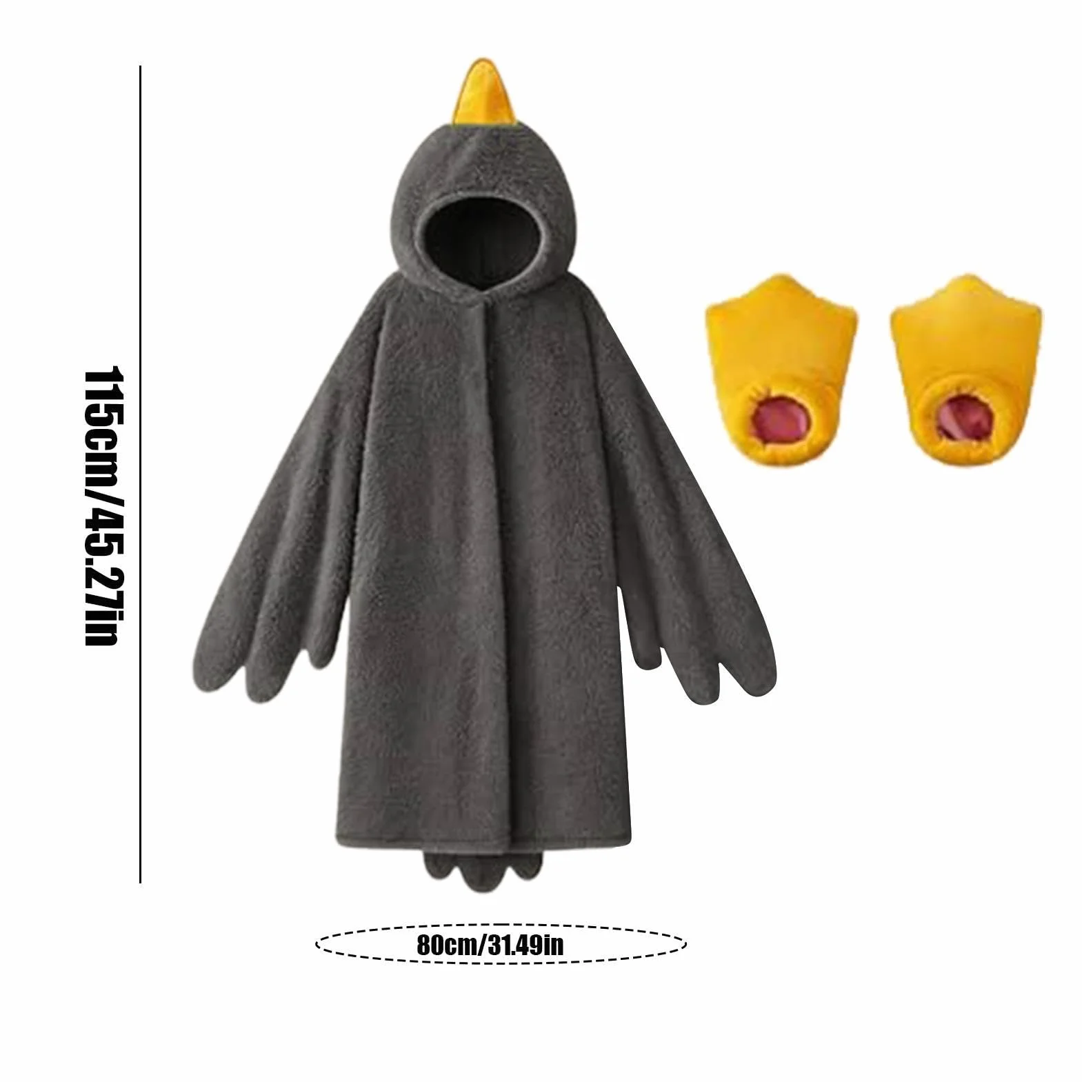 Wearable Goose Blanket Hoodie Onesie Funny Warm Costume with Shoes for Kids Adults
