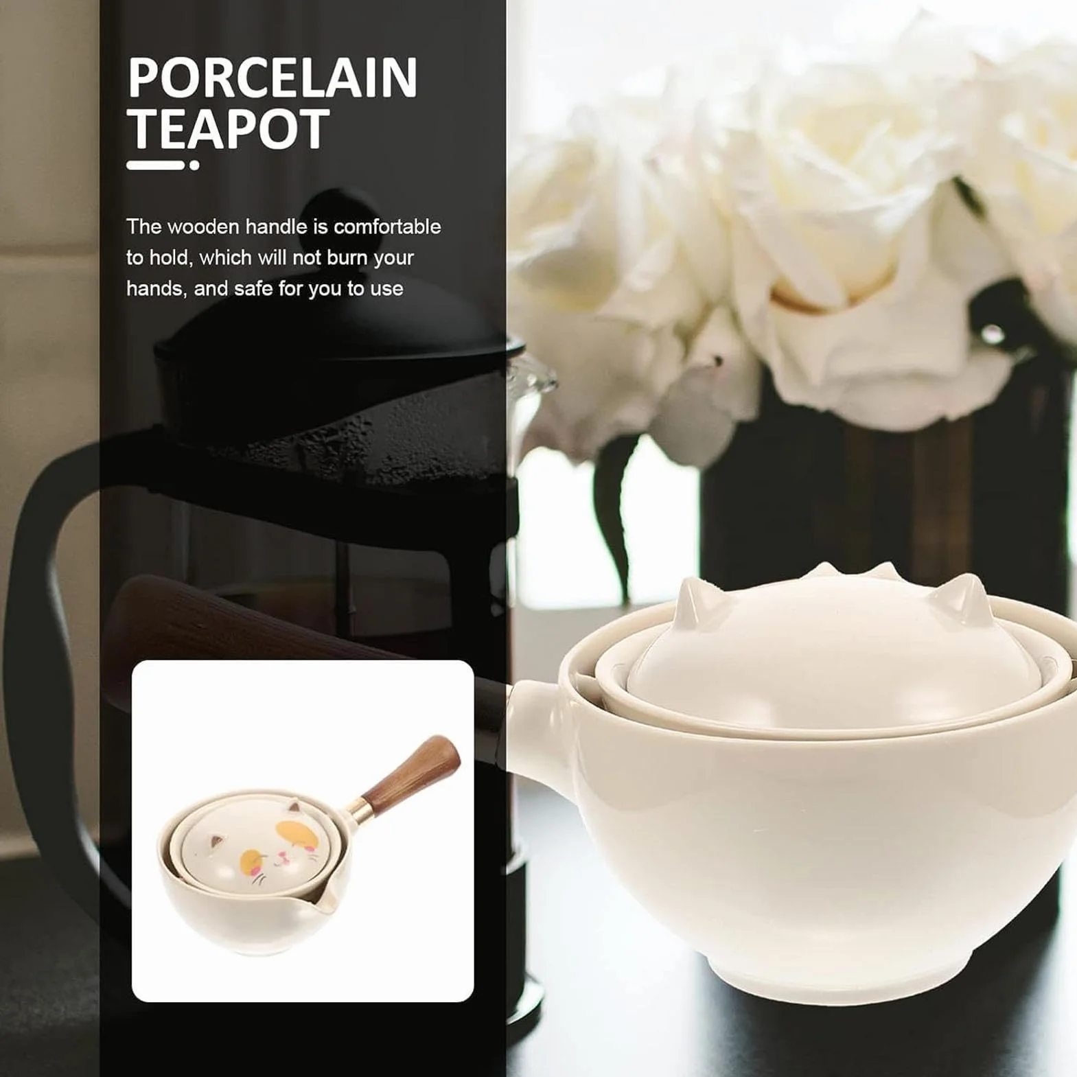 Obrotowy czajnik ceramiczny Gongfu, akcesoria do herbaty na świeżym powietrzu