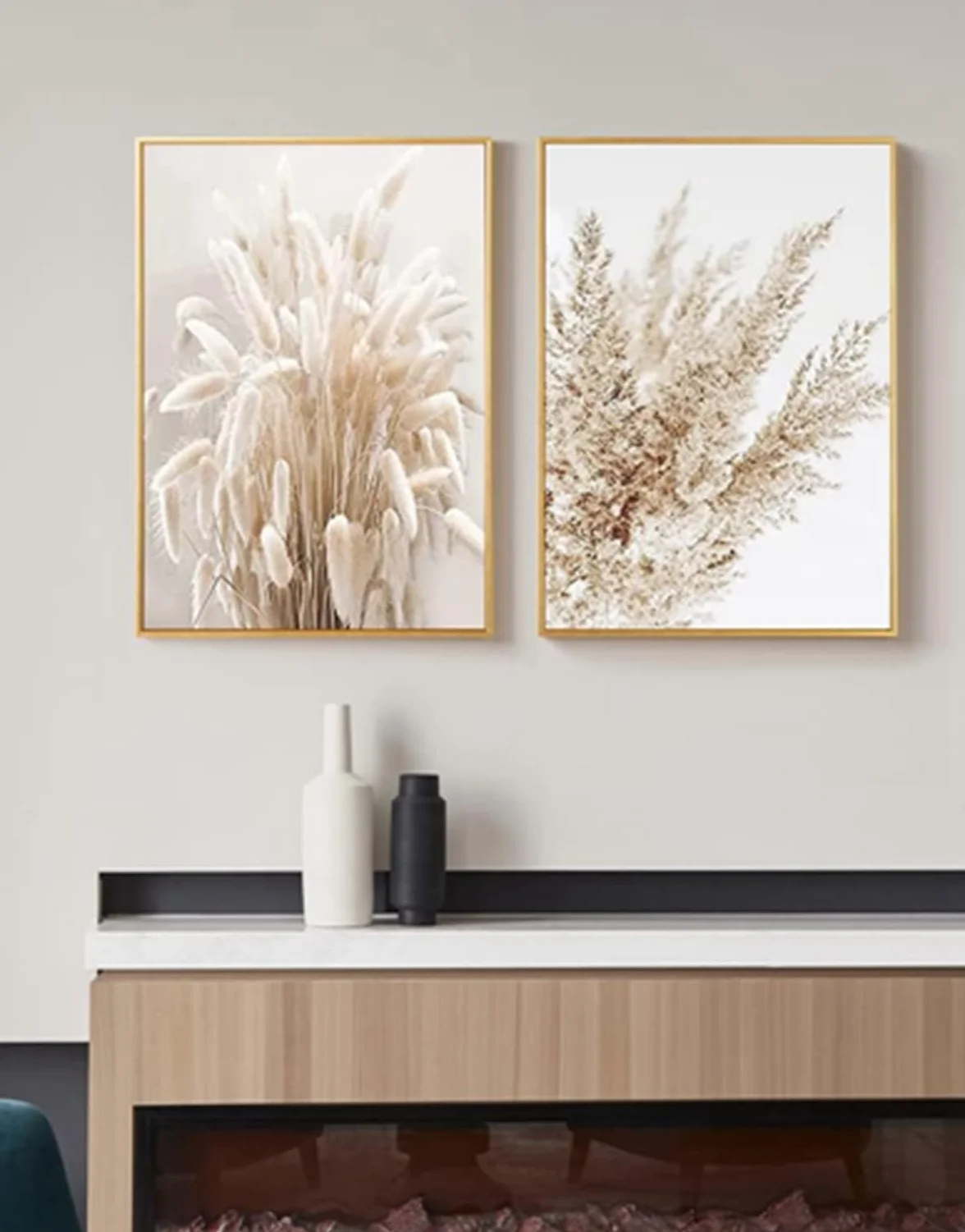 ZFTCN Zestaw 3 plakatów Boho abstrakcyjny rysunek kobiety liście botaniczne wydruki bez ramki 50 x 70 cm