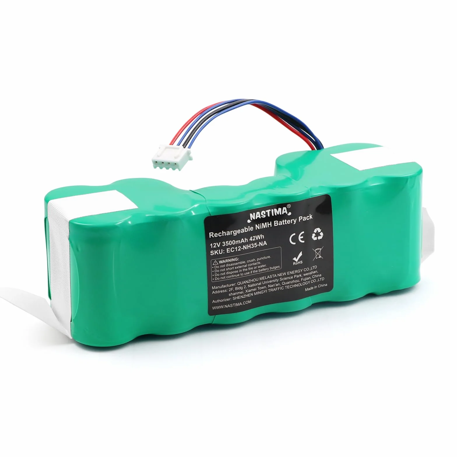 NASTIMA Akumulator 12 V 3500 mAh Ni-MH kompatybilny z Ecovacs Deebot 900, 700, 600, M88, DE33, DE35, DE35G, DE53, DE55, DN33, DN36, DN39, DN55, DD3G, DD4G, DD33, Deebot Ozmo 600 600 01 61 0 700 902