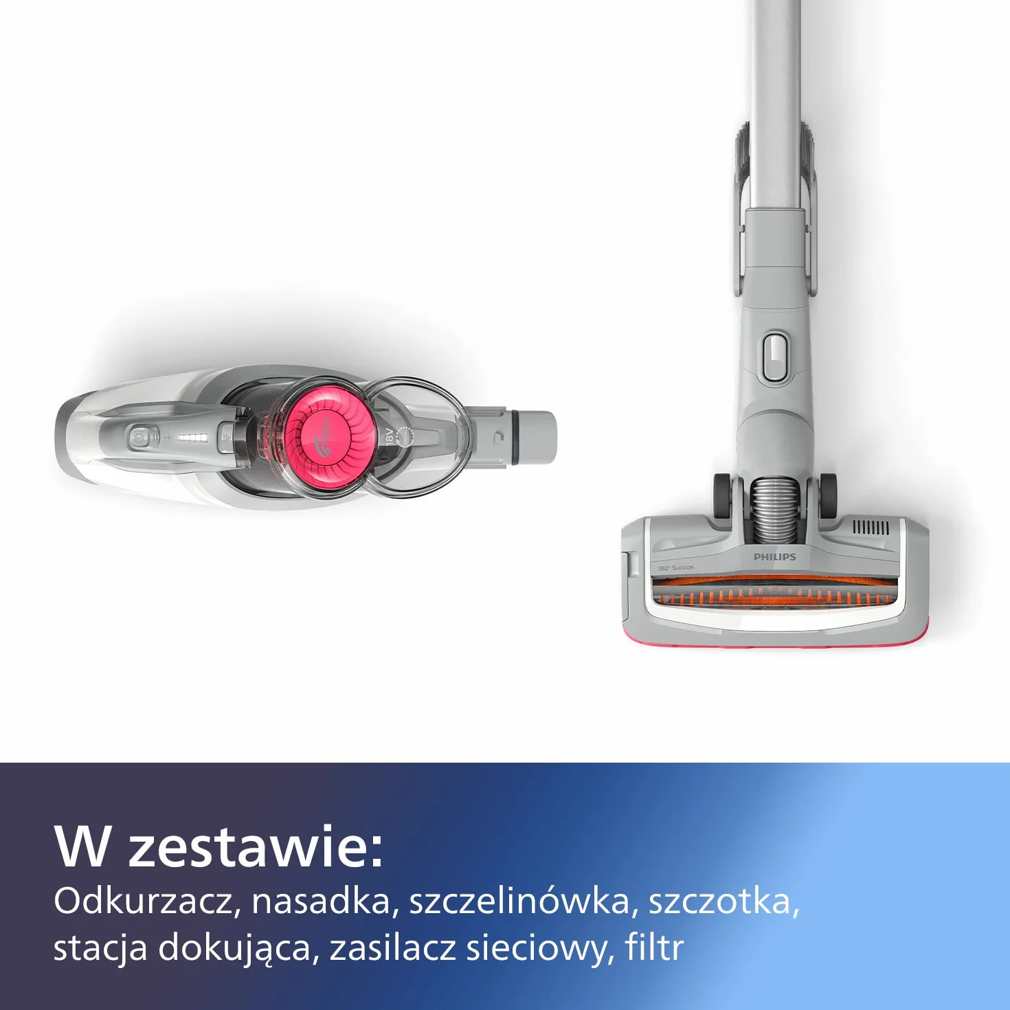 Philips Odkurzacz Bezprzewodowy FC6723/01 Pionowy Ręczny 180° 30 Minut
