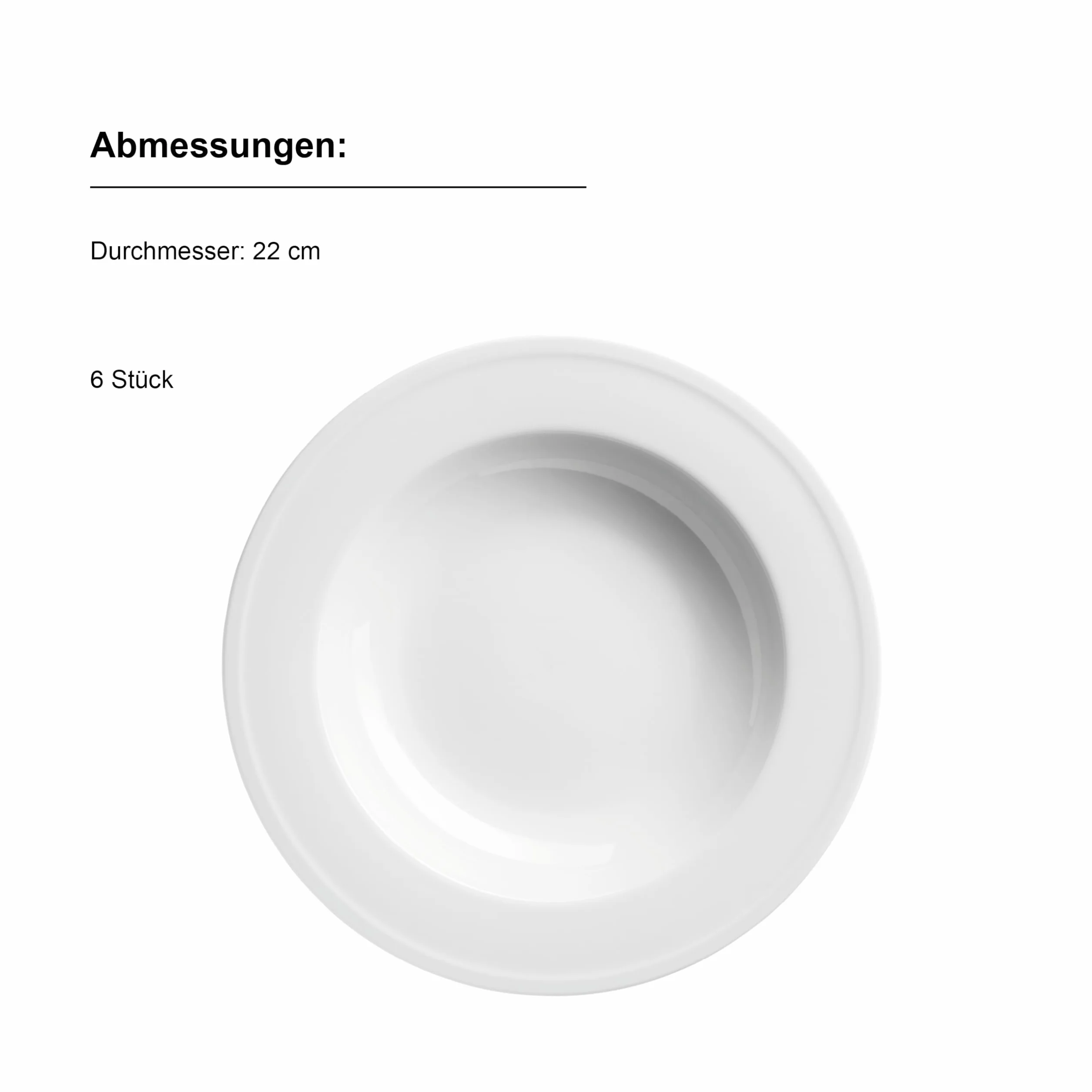MÄSER Seria Arlona, talerz do zupy dla 6 osób, z wysokiej jakości porcelany, zestaw głębokich talerzy, ponadczasowy, elegancki, porcelana, biały
