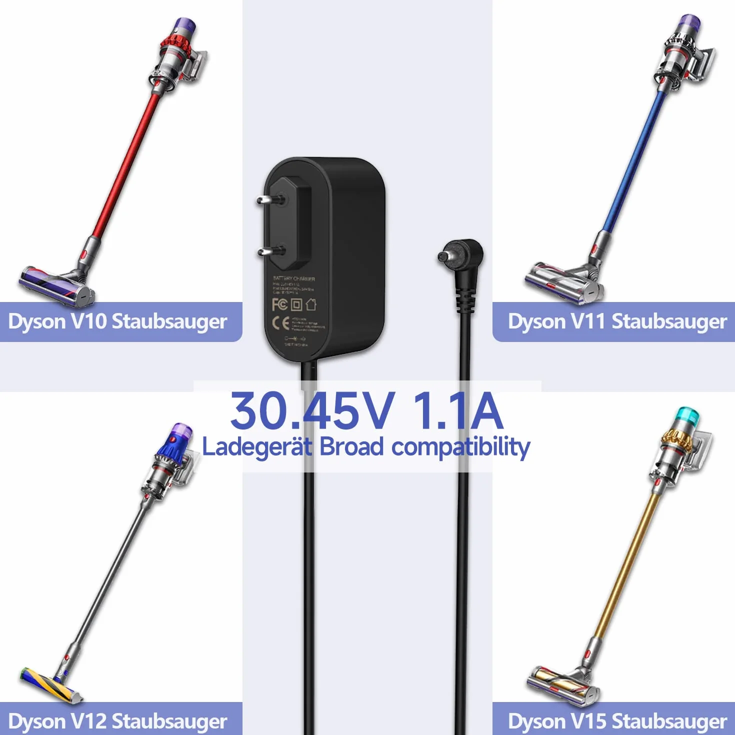 Kabel ładujący V10 ładowarka 30,45V zasilacz Kompatybilny z Dyson V10 V11 V12 V15 SV12 SV14 SV15 SV16 SV20 SV22 Absolute Animal Motorhead części zamienne Adapter do odkurzacza Vacuum Cleaner