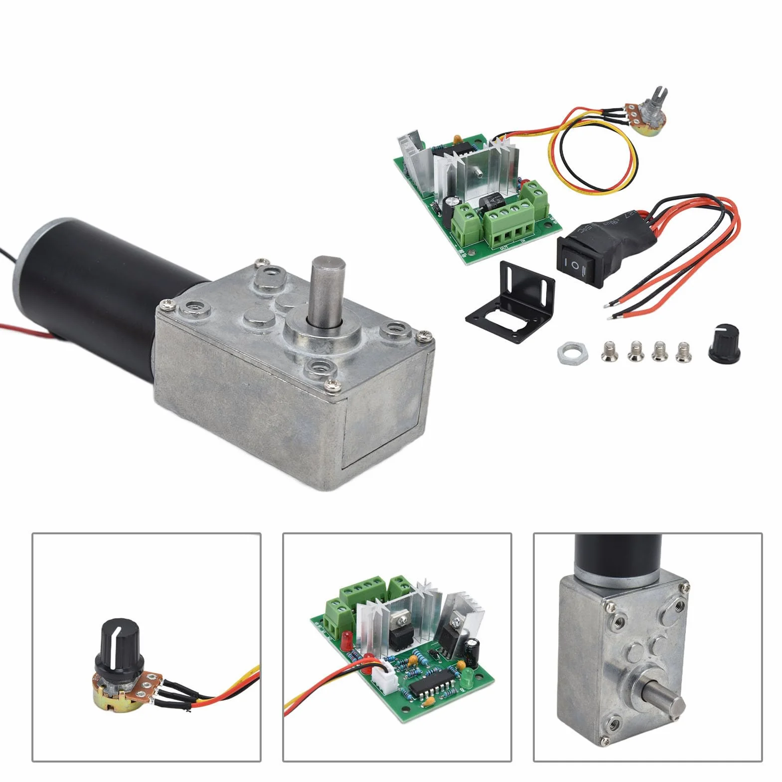 Silnik DC 12V 50 Obr./min Motoreduktor z Wałem 8 mm PWM Seria 20-400 RPM