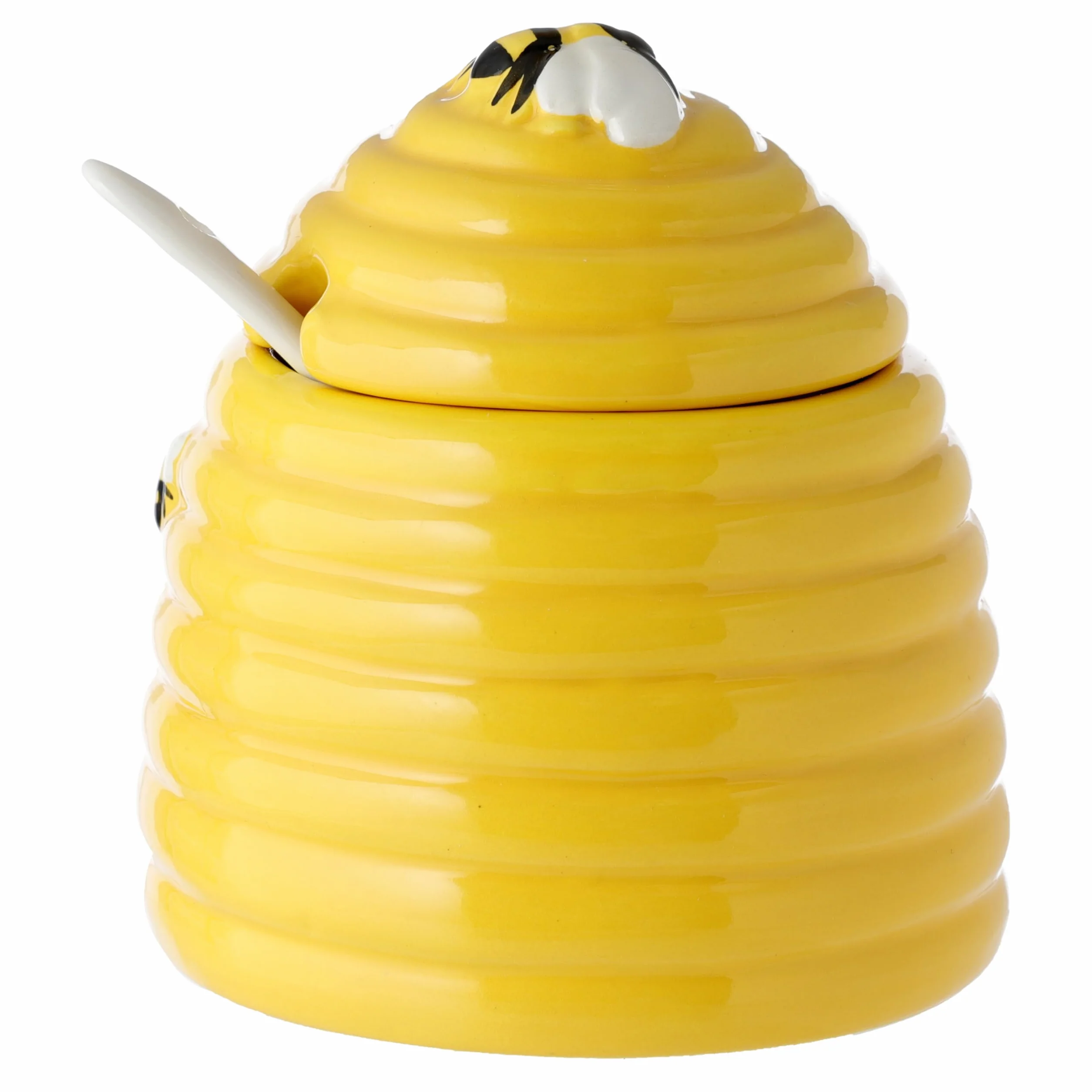 Puckator Ceramiczny garnek na miód w kształcie ula z pokrywką i łyżką