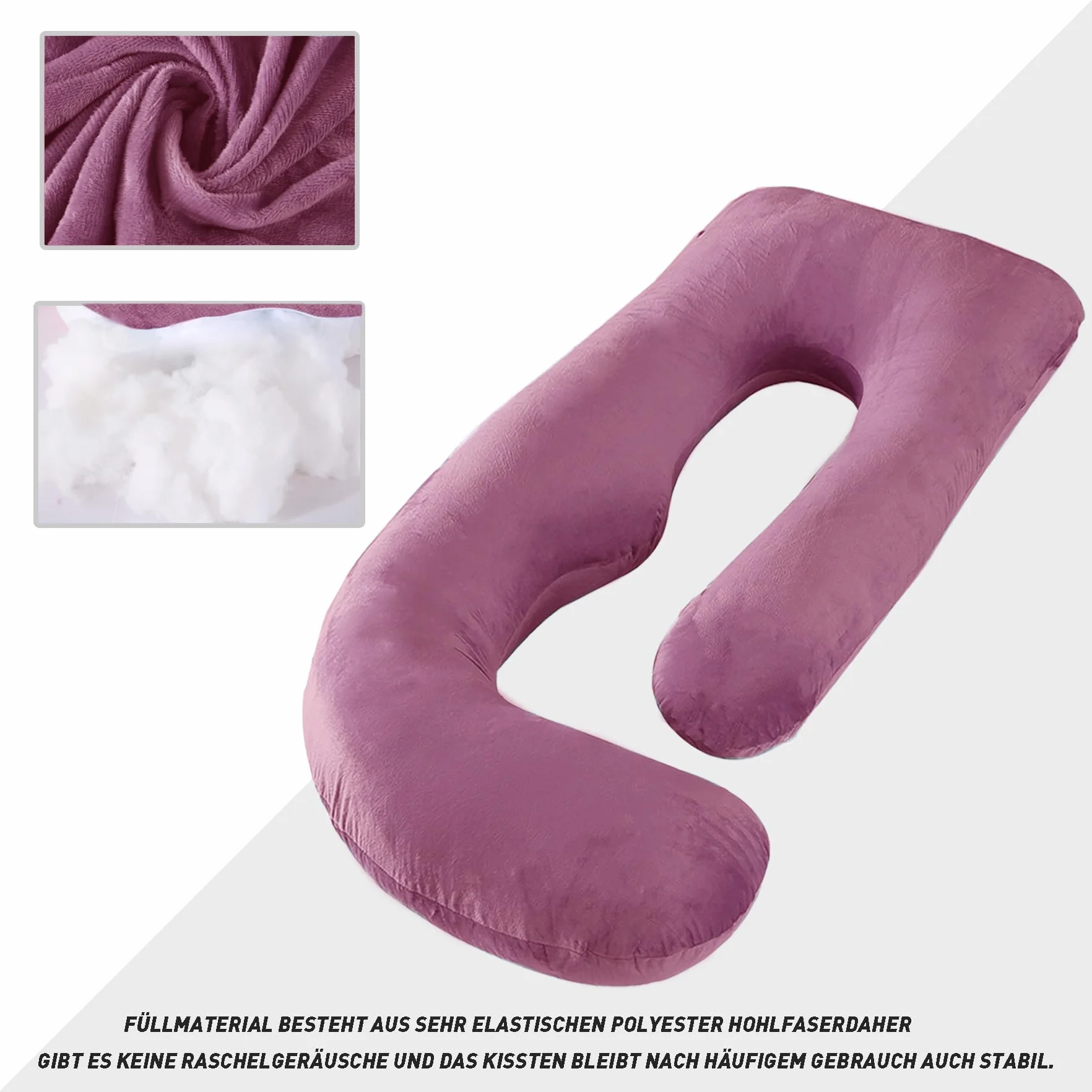 CALIYO Poduszka ciążowa w kształcie litery J, poduszka do karmienia XXL, poduszka do spania na boku z poszewką, poduszka Pregnancy Pillow i komfortowa poduszka dla dorosłych, wyściółka z bawełny
