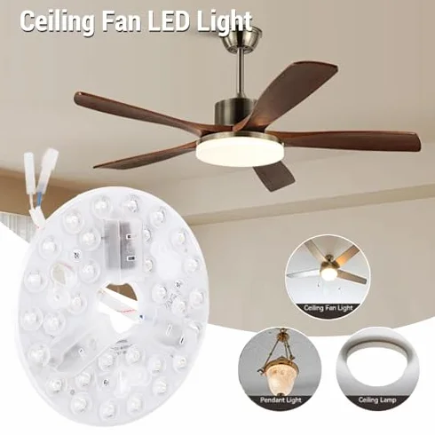 LED Wentylator Sufitowy Retrofit Zestaw 15W 3CCT z Uniwersalną Pamięcią i Aluminiową Podstawą Kompatybilny z Większością Modeli