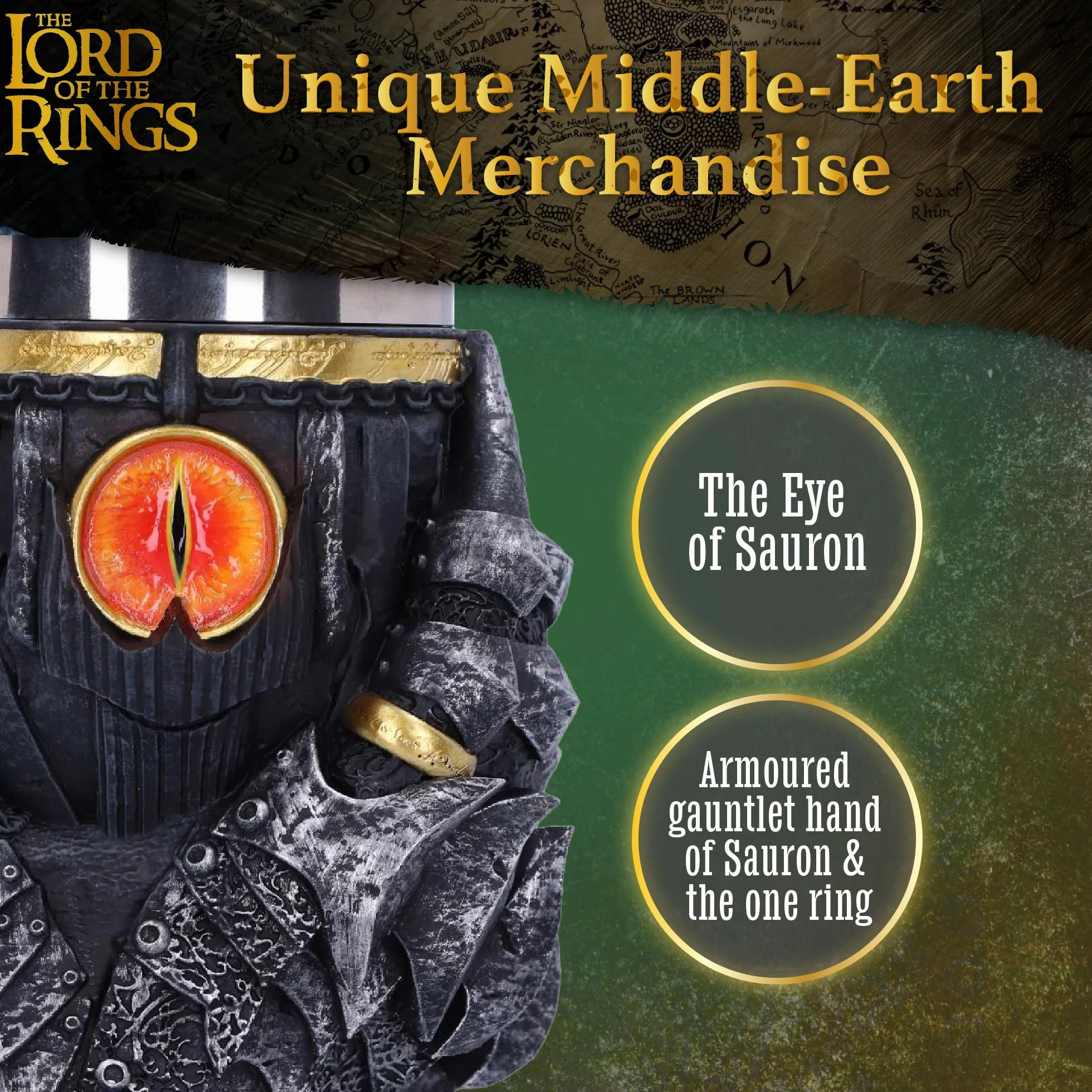 Nemesis Now Oficjalnie licencjonowany kielich Sauron Władca Pierścieni szary 22,5 cm 400 ml