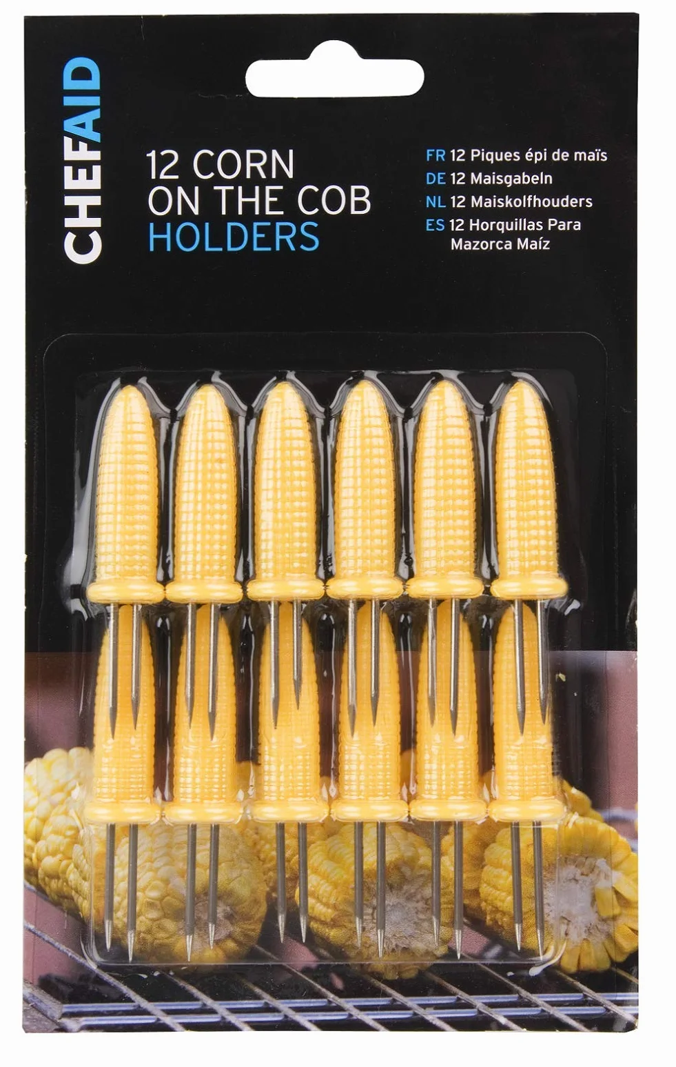 Chef Aid Szpikulce do Kolb Kukurydzy, Żółty, 12 Sztuk