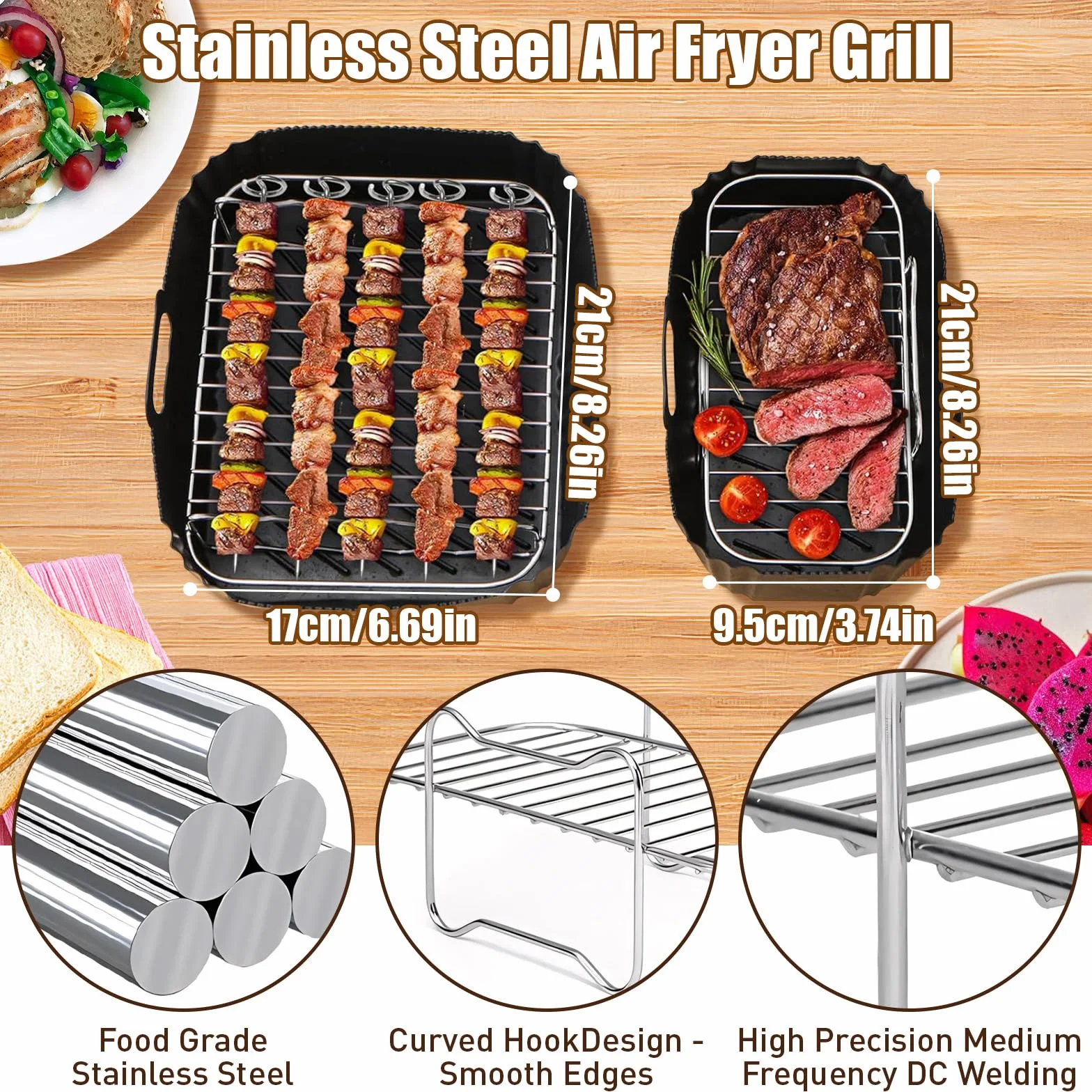 Tefal EY9018 Dual Easy Fry & Grill Akcesoria Do Frytkownicy Na Gorące Powietrze 5,2/3,1 L Silikonowa Forma Do Pieczenia Chleba Foremki Do Muffinek Ruszt Grillowy