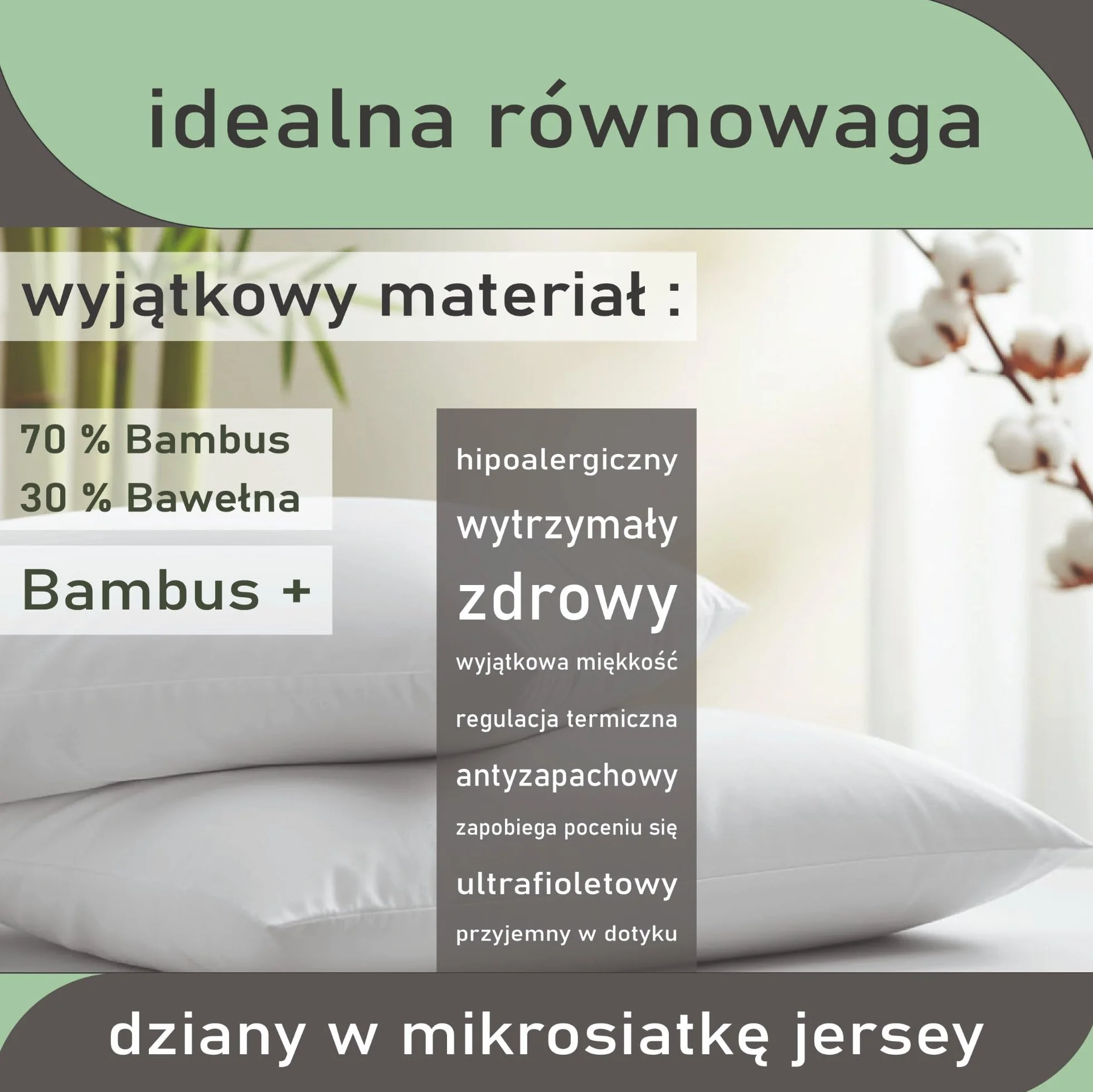 Twillie Ochraniacz na Poduszkę 70 x 90 (Zestaw 2 szt.) Bambus – Premium – Wodoodporny, Zamek i Anti-Acne – z Naturalną Bawełną, Szwajcarski Sanitized® Antybakteryjny – Wyprodukowany w UE
