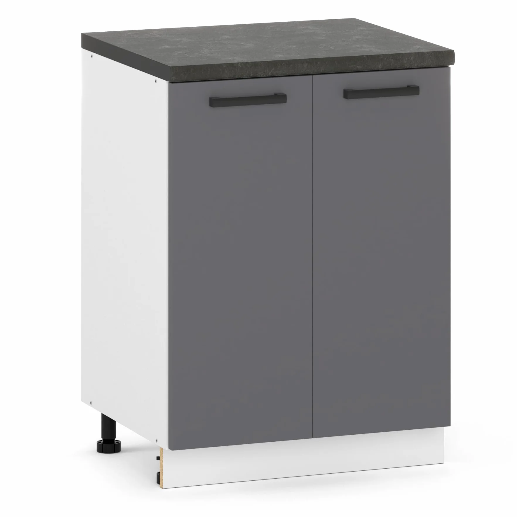 Szafka kuchenna dolna 60x82x47 cm kolor Grafit, Matowa –stojąca, do zestawów, z płyty laminowanej, bez blatu, mebel kuchenny pod zabudowe, moduł kuchenny