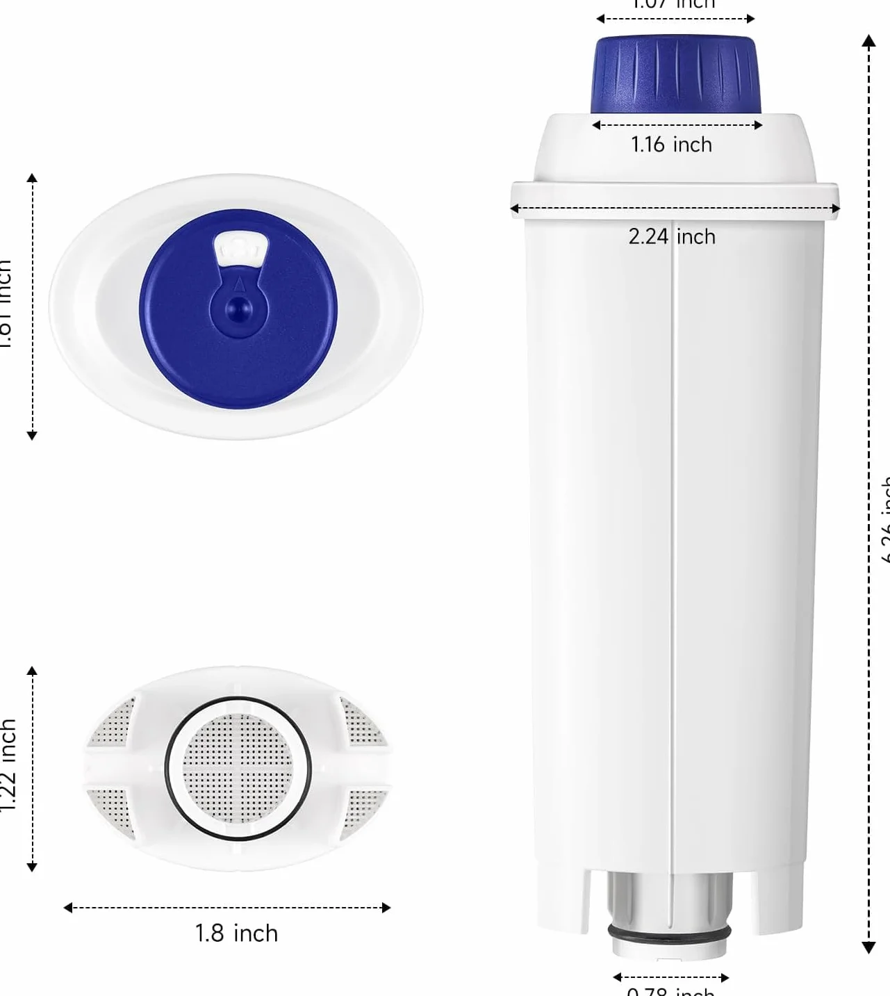 Filtr do wody, zamiennik do ekspresów do kawy Delonghi DLSC002, kompatybilny z ekspresami do kawy Delonghi Dinamica, Magnifica S, Eletta Explorer, ETAM Autentica EPAM i serii ECAM (8)
