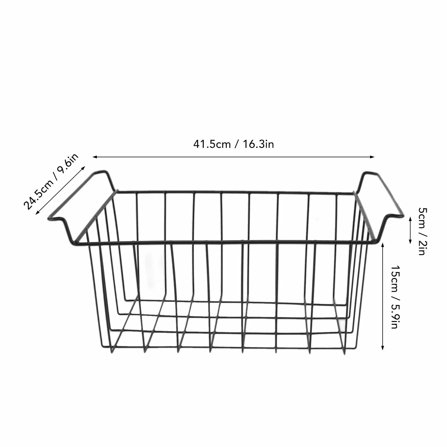 Kosze Druciane Duże 41,5x24,5 cm do Zamrażarki Spiżarni Organizer Metalowy