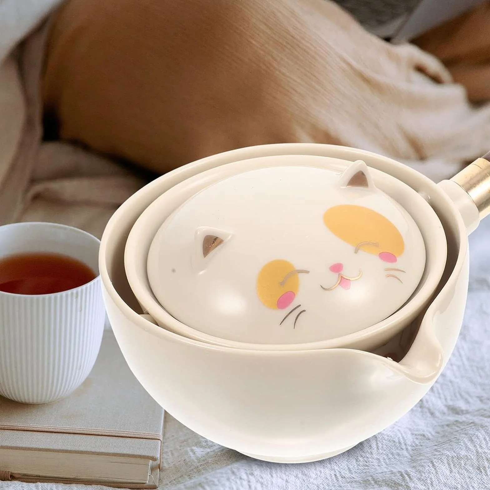 Obrotowy czajnik ceramiczny Gongfu, akcesoria do herbaty na świeżym powietrzu