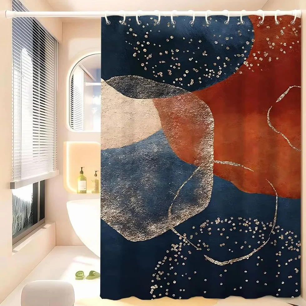 Zasłona prysznicowa wodoodporna 170 x 170 cm z haczykami