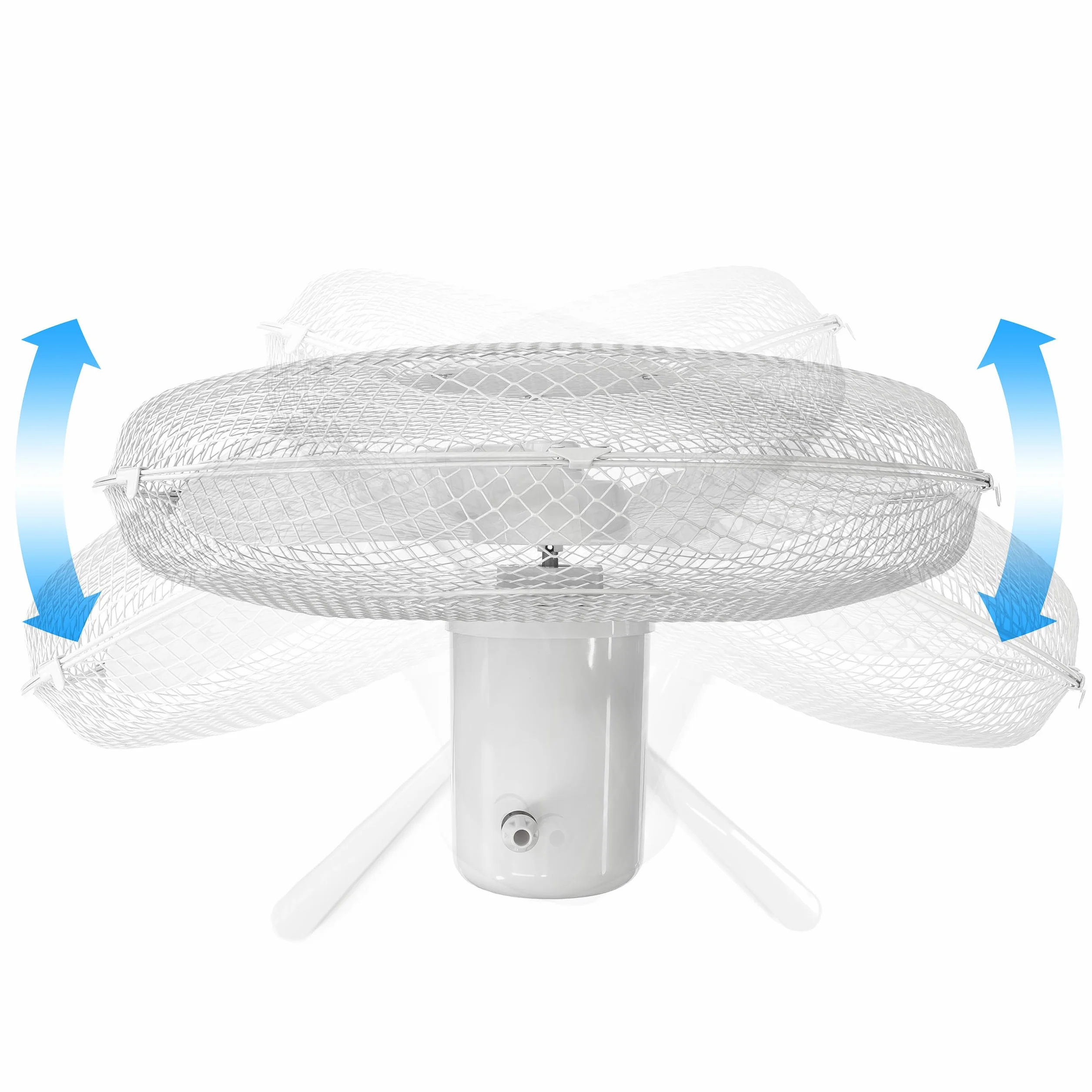 ITO Electronics Wentylator podłogowy, Średnica 40 cm, oscylacyjna + regulowana 3-biegowa, regulowana wysokość/nachylenie, 40 x 14 x 125 cm, kolor: biały