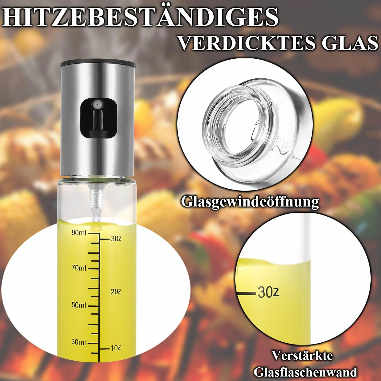 Rozpylacz do oleju spożywczego szklana butelka spray do frytkownicy